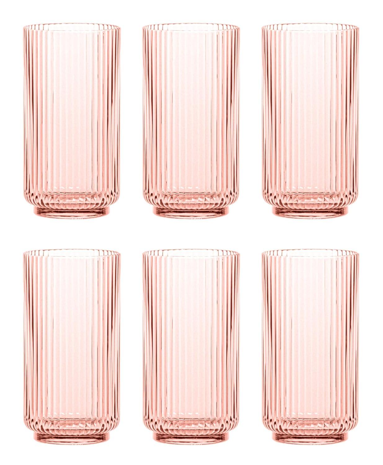 Mesa Pink Acrylic Jumbo Drinkware Set, 22-Oz, Set of 6