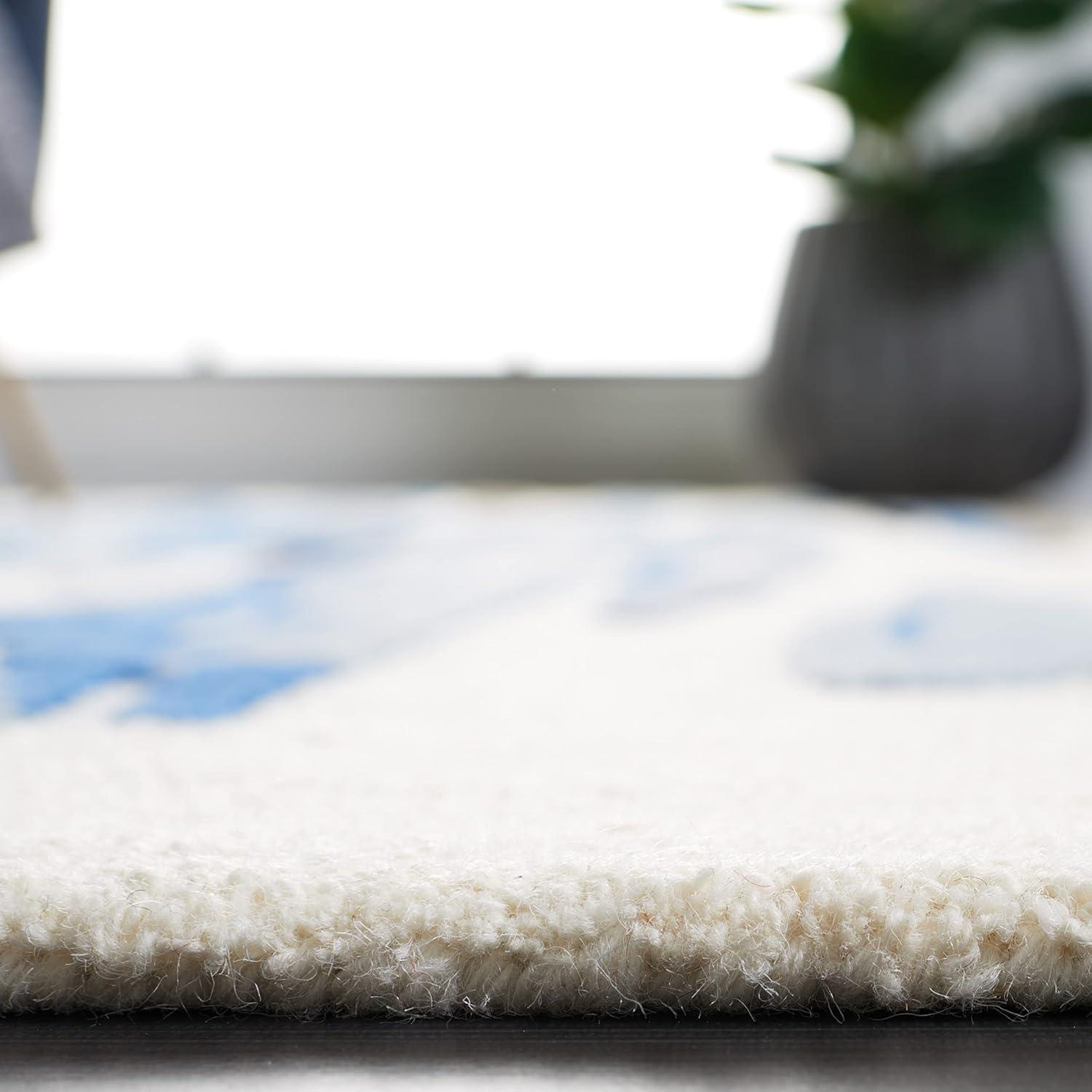 Rodeo Drive RD858 Hand Tufted Area Rug - Ivory/Blue - 3'x5' - Safavieh.