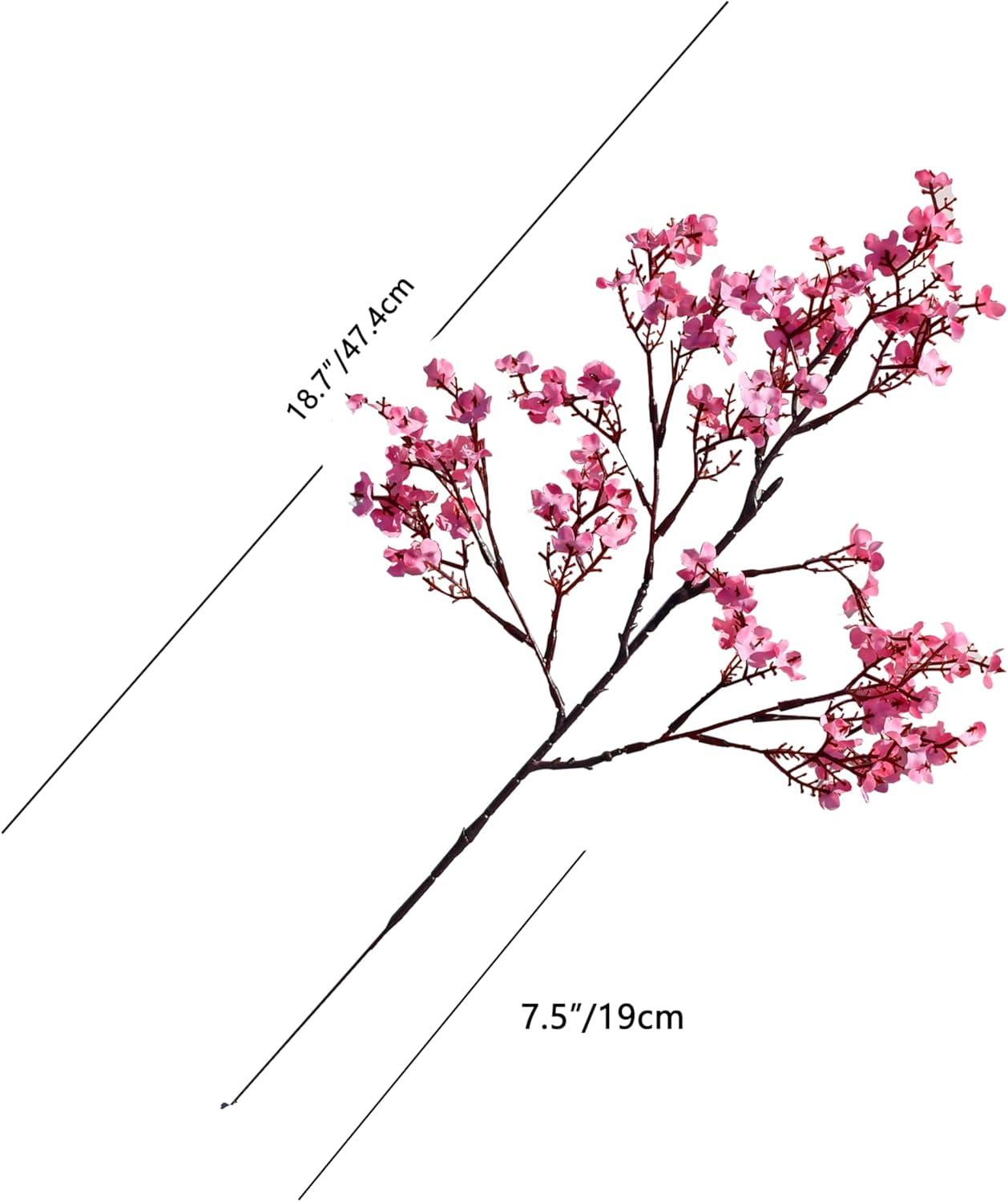 Viworld 6 Bundles Baby Breath Flowers Artificial Bulk Gypsophila Bouquets Pink Real Touch Silk Floral Arrangements for Table Centerpieces Wedding Home Farmhouse Party DIY Decor