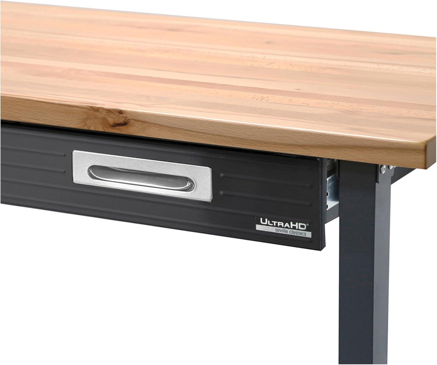 48" W Wood Top Workbench with Wheels