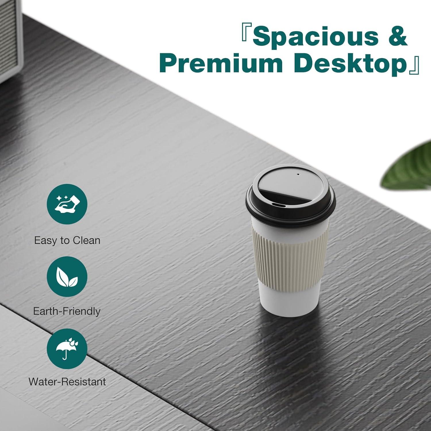 40-Inch Compact Computer Desk with Ample Storage Drawers - Modern Simple Style Writing Study PC Work Table for Home Bedroom Small Spaces - Ergonomic Design, Sturdy Construction, and Spacious Workspace