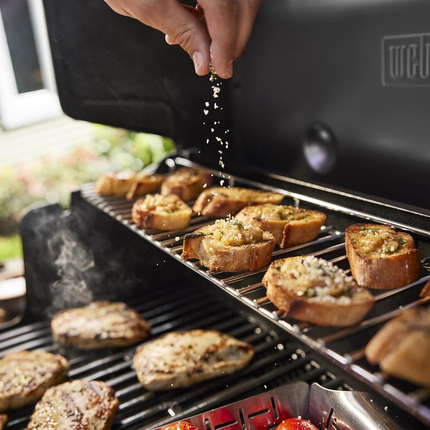 Weber Genesis E-325 3-Burner Silver Propane Gas Grill with Side Tables and Thermometer