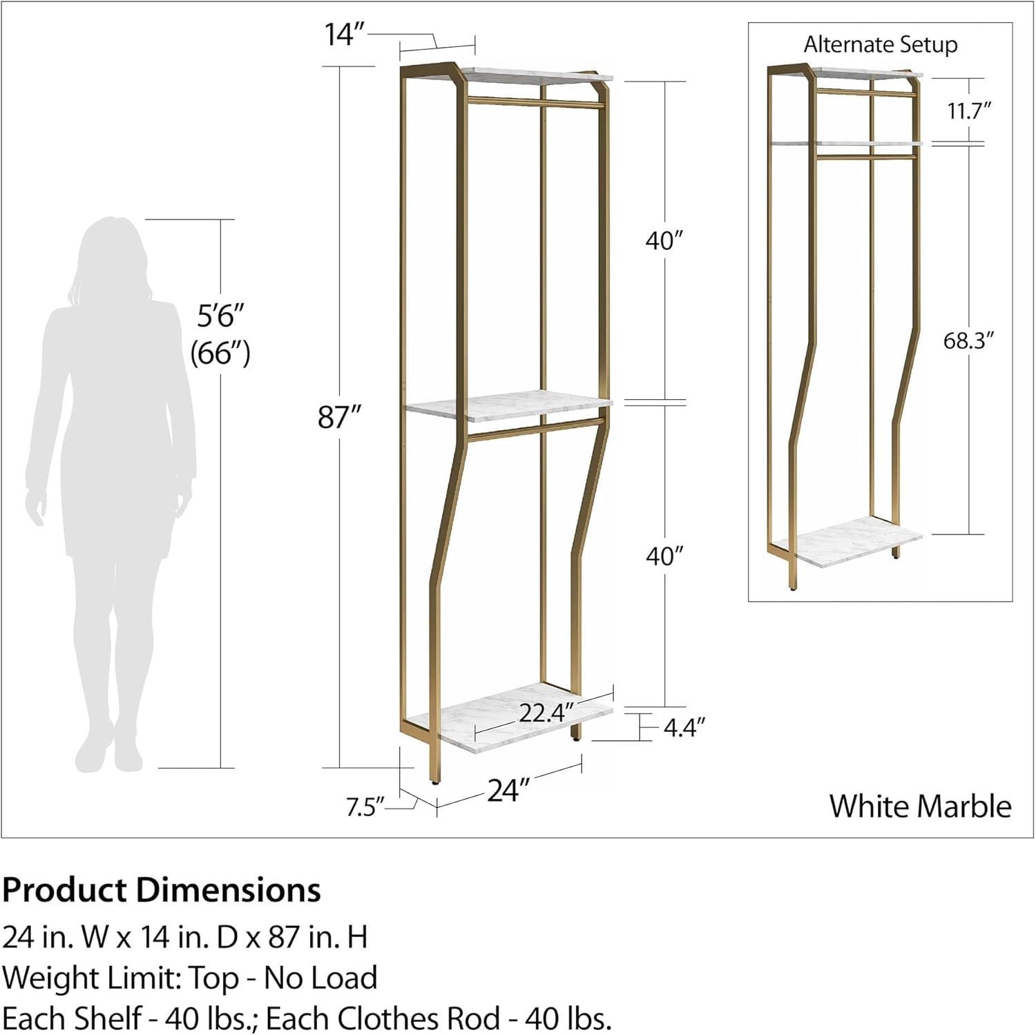 Gwenyth Closet Starter Kit with Hanging Rods