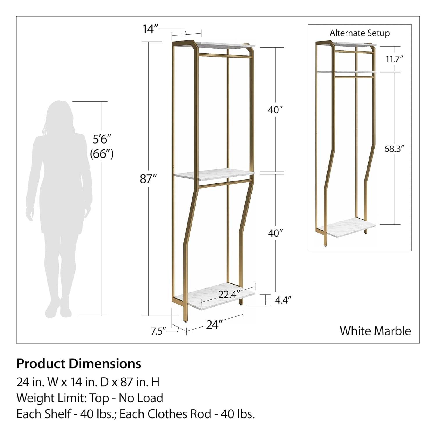 Gwenyth Closet Starter Kit with Hanging Rods