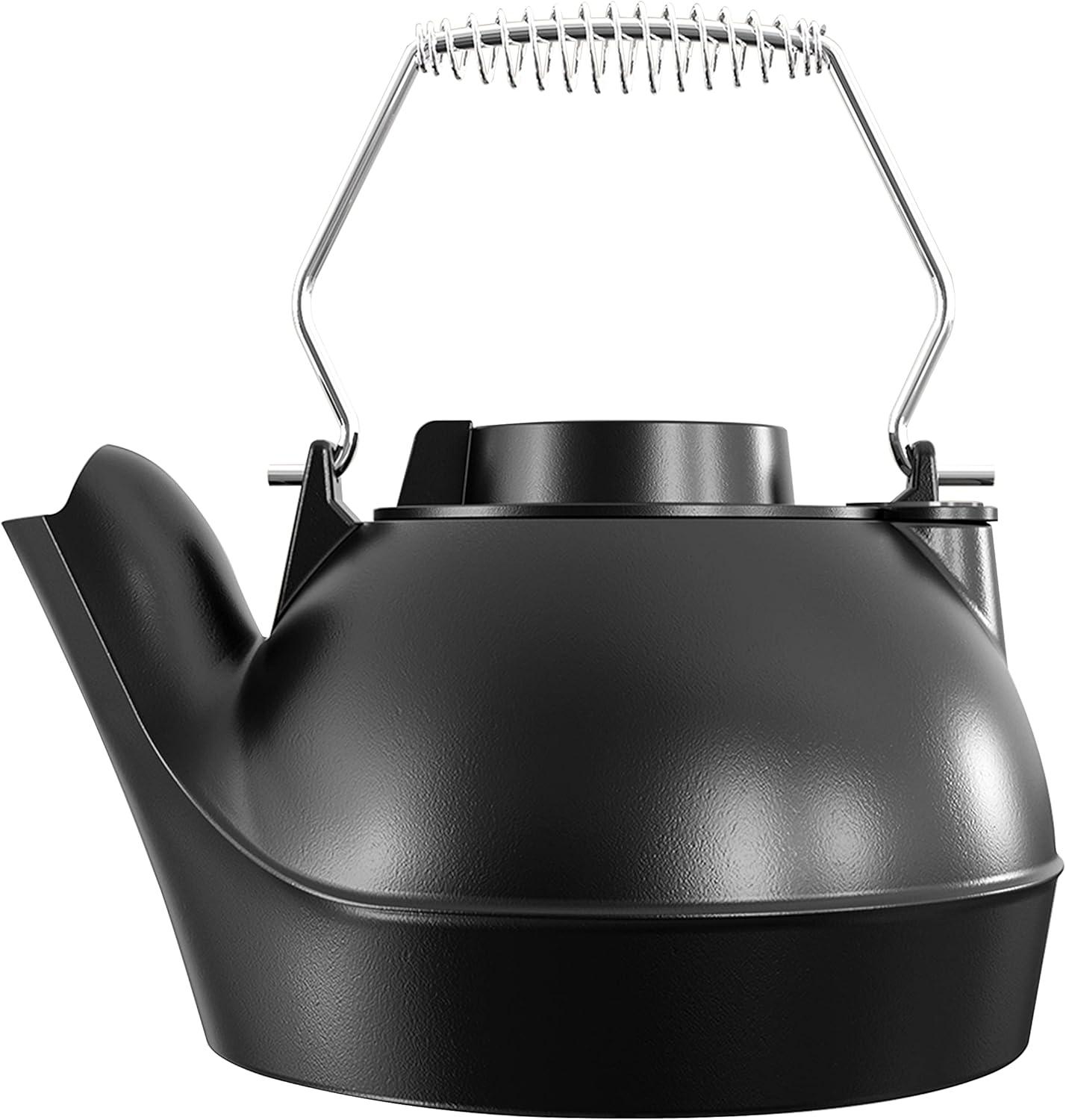 Stove Humidifier, Humidifying Iron Kettle, Wood Stove Kettle, Cast Iron, Chrome Handle