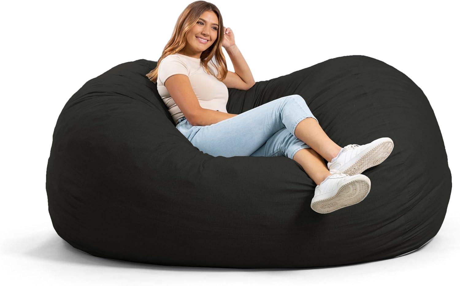 Big Joe Extra Large Memory Foam Bean Bag Sofa with Soft Removable Cover