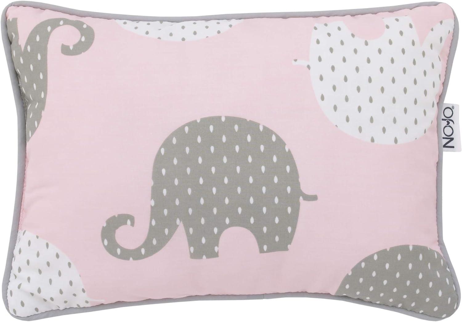 NoJo The Dreamer Pink and Grey Elephant 8 Piece Nursery Crib Bedding Set