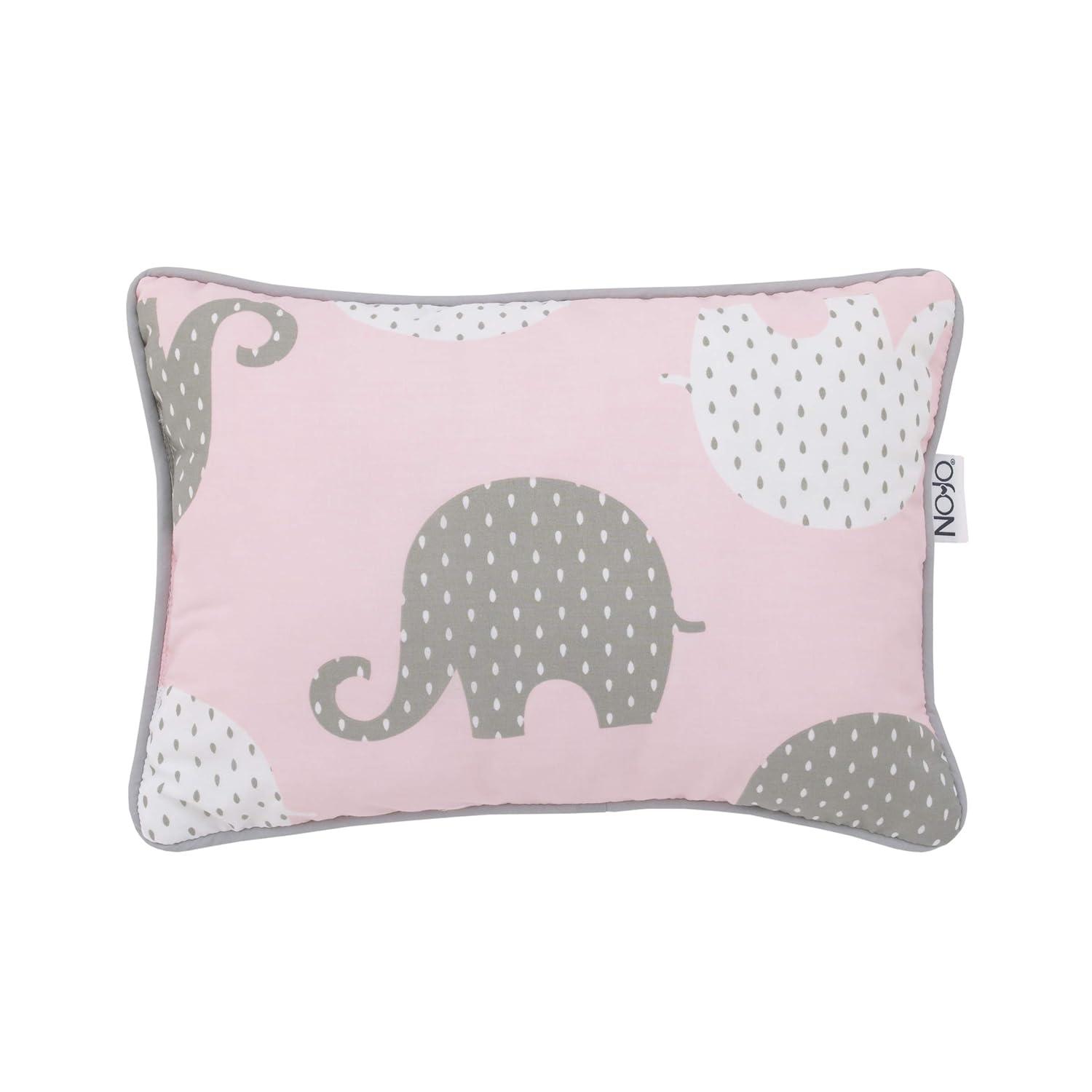 NoJo The Dreamer Pink and Grey Elephant 8 Piece Nursery Crib Bedding Set