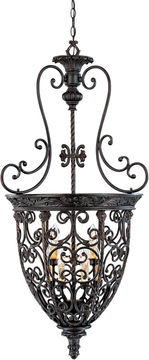 Franklin Iron Works French Scroll Rubbed Bronze Chandelier 22 1/2" Wide Rustic 9-Light Fixture for Dining Room House Kitchen Island Entryway Bedroom
