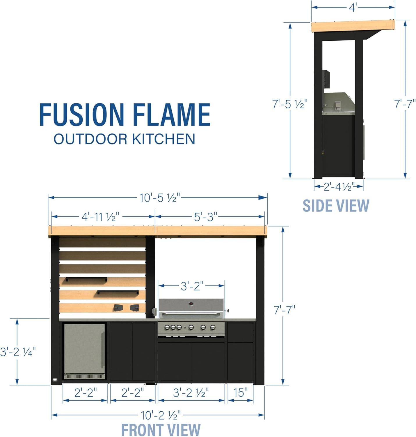 Backyard Discovery Fusion Flame Outdoor Kitchen, Grill, and Refrigerator