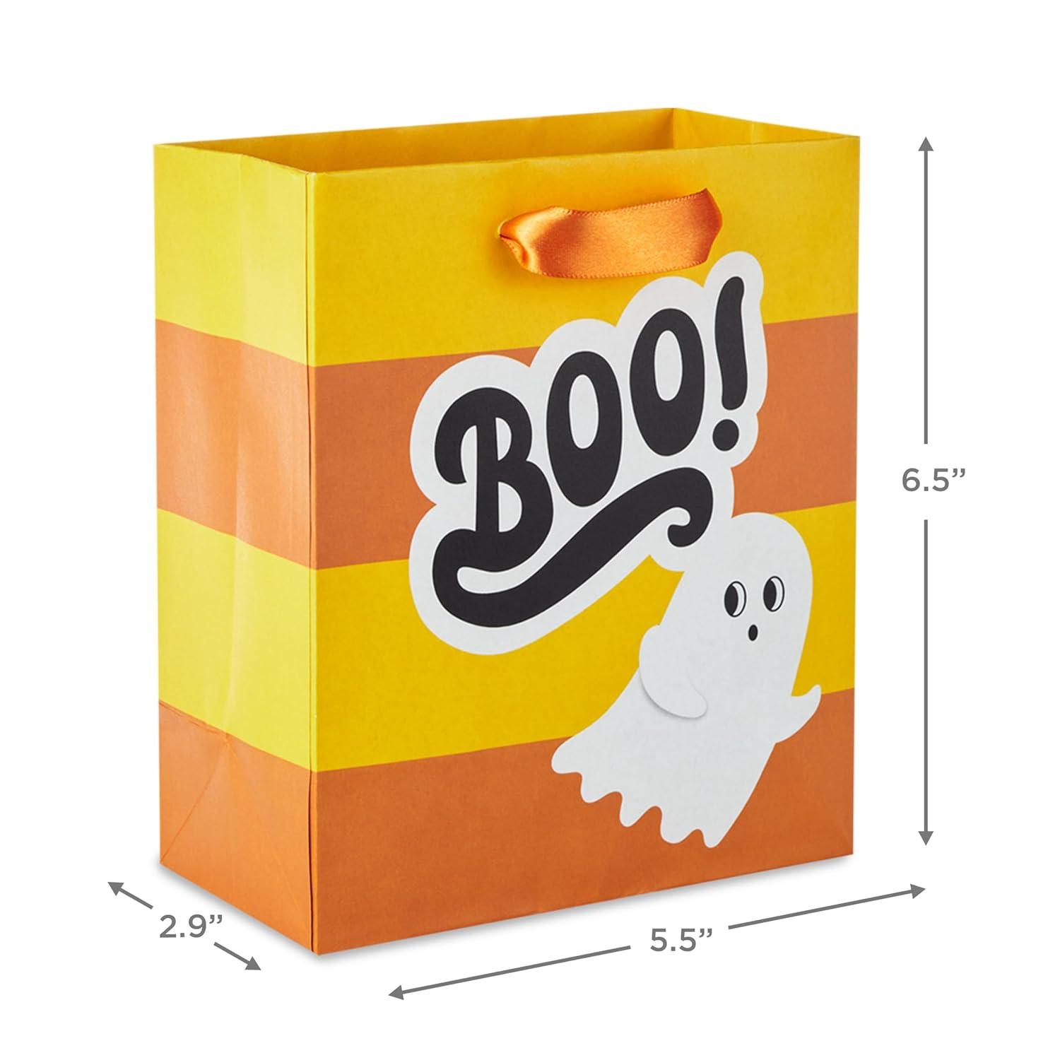 Hallmark 6" Small Halloween Gift Bags (6 Bags, 3 Designs: Owl, Ghost, "Happy Halloween") for Kids, Boo Bags, Classroom Parties, Teacher Gifts