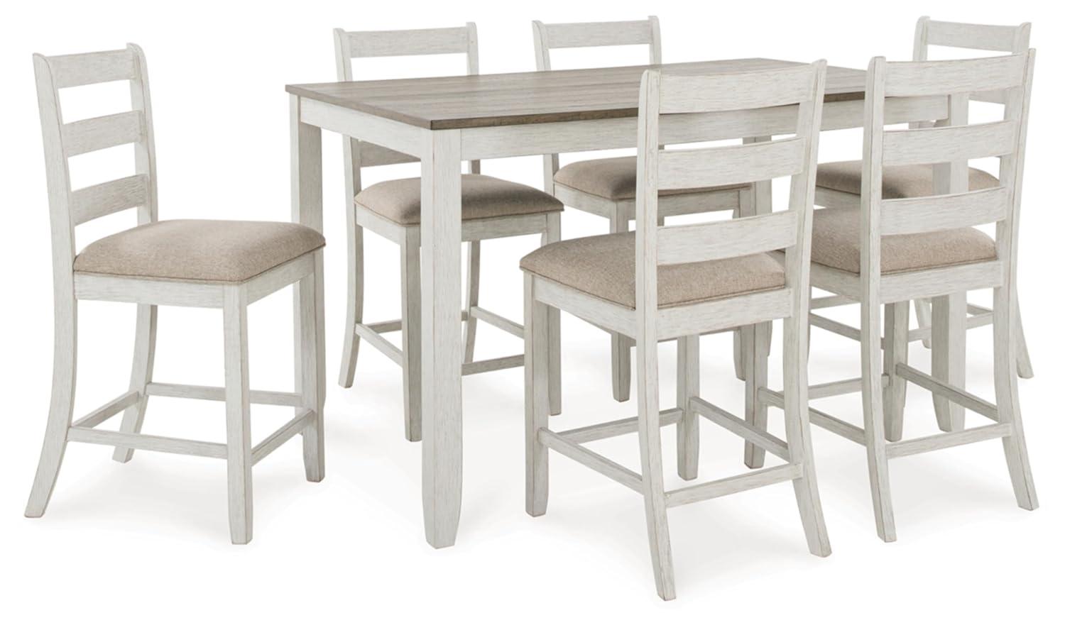 Gracie Oaks Skempton Counter Height Dining Table and Bar Stools (Set of 7)