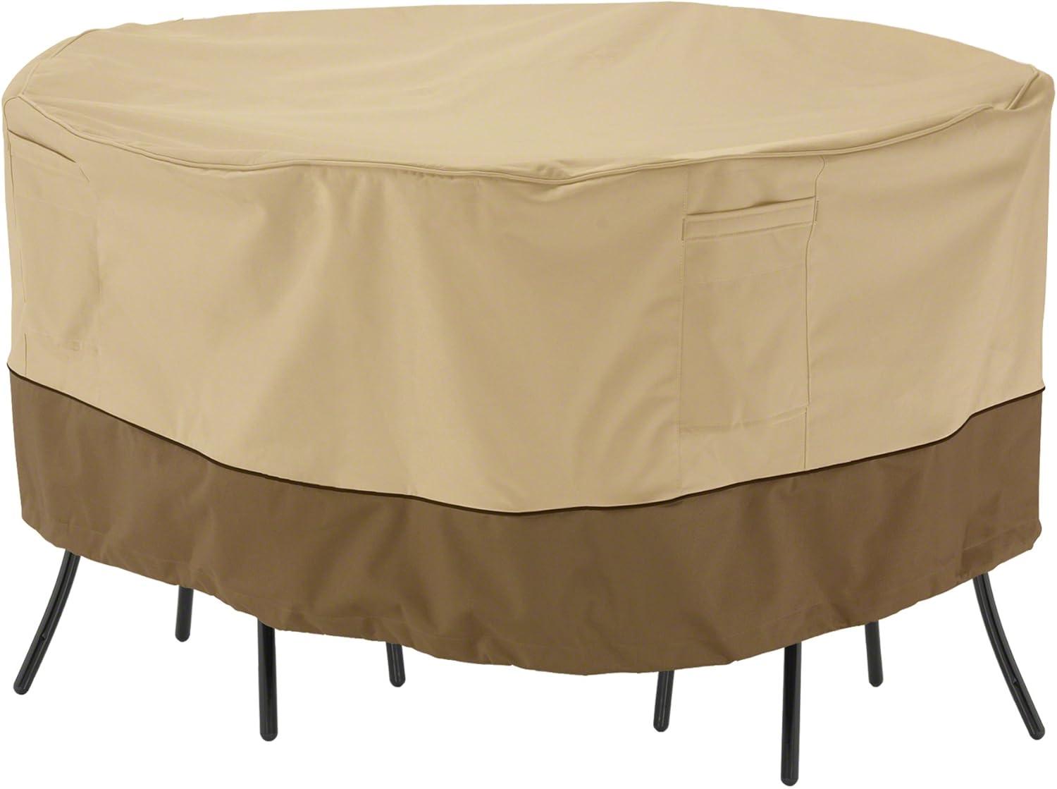 Tan and Brown Water-Resistant Patio Furniture Cover