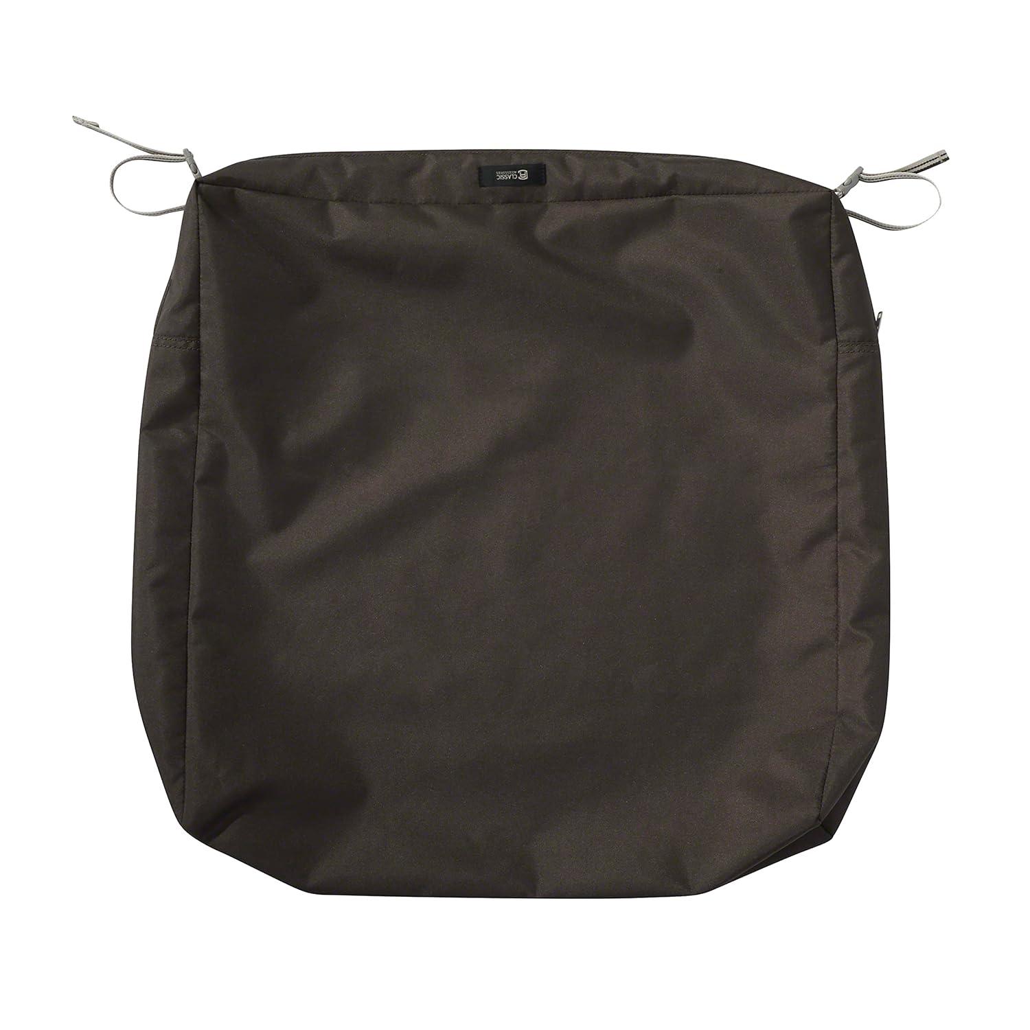 Classic Accessories Ravenna® Rectangular Patio Seat Cushion Slip Cover & Foam - Durable Outdoor Cushion, Espresso, 21"W x 19"D x 5"Thick
