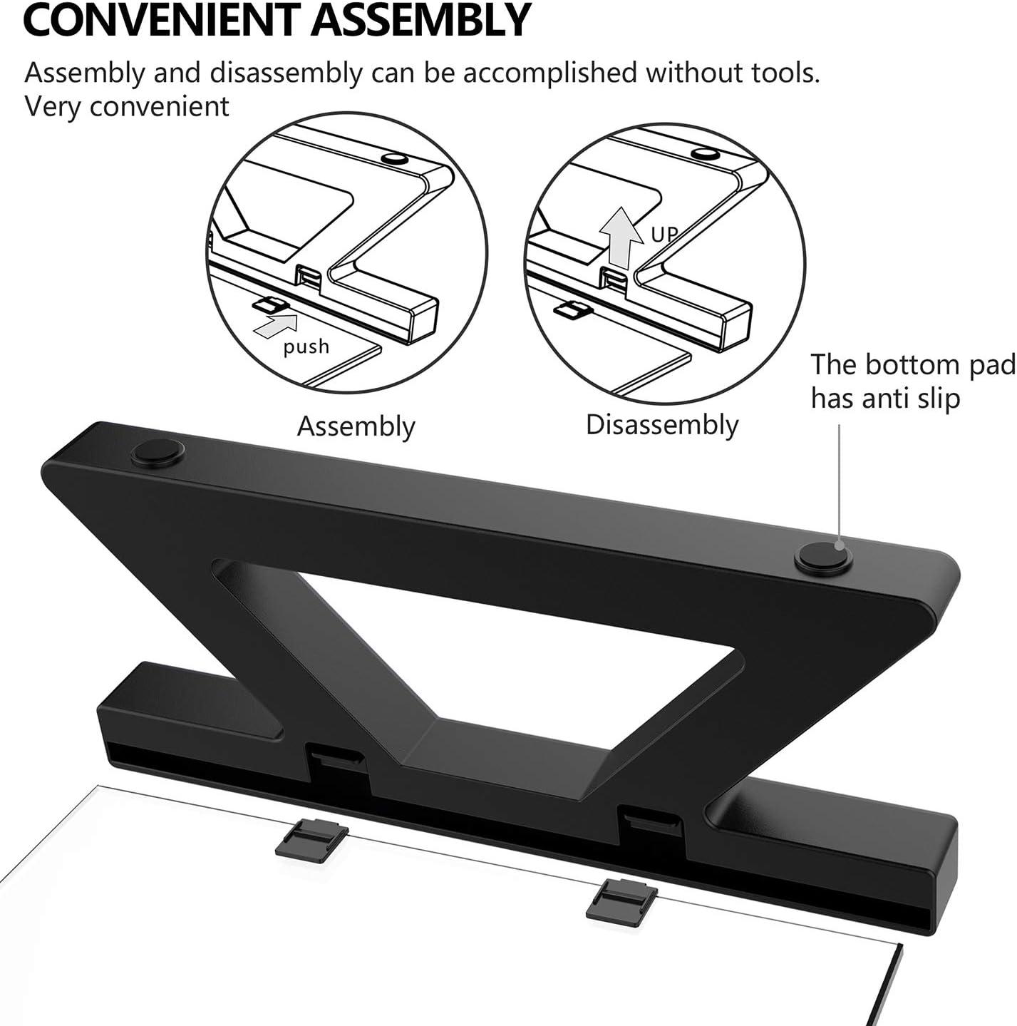 Yivandi Computer Monitor Stand with USB Ports, Clear Tempered Glass Monitor Riser, 3-in-1 USB Docking Laptop Riser for Desktop PC/iMac/MacBook/Printer