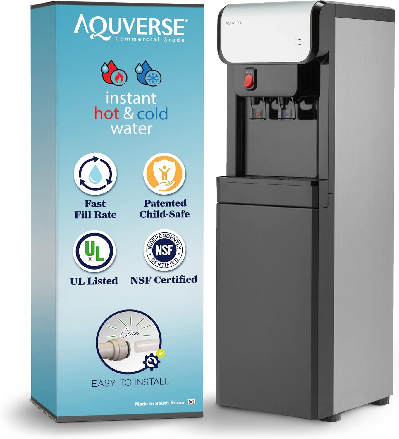 Aquverse 750 Gallon Stainless Black Hot & Cold Water Cooler Dispenser