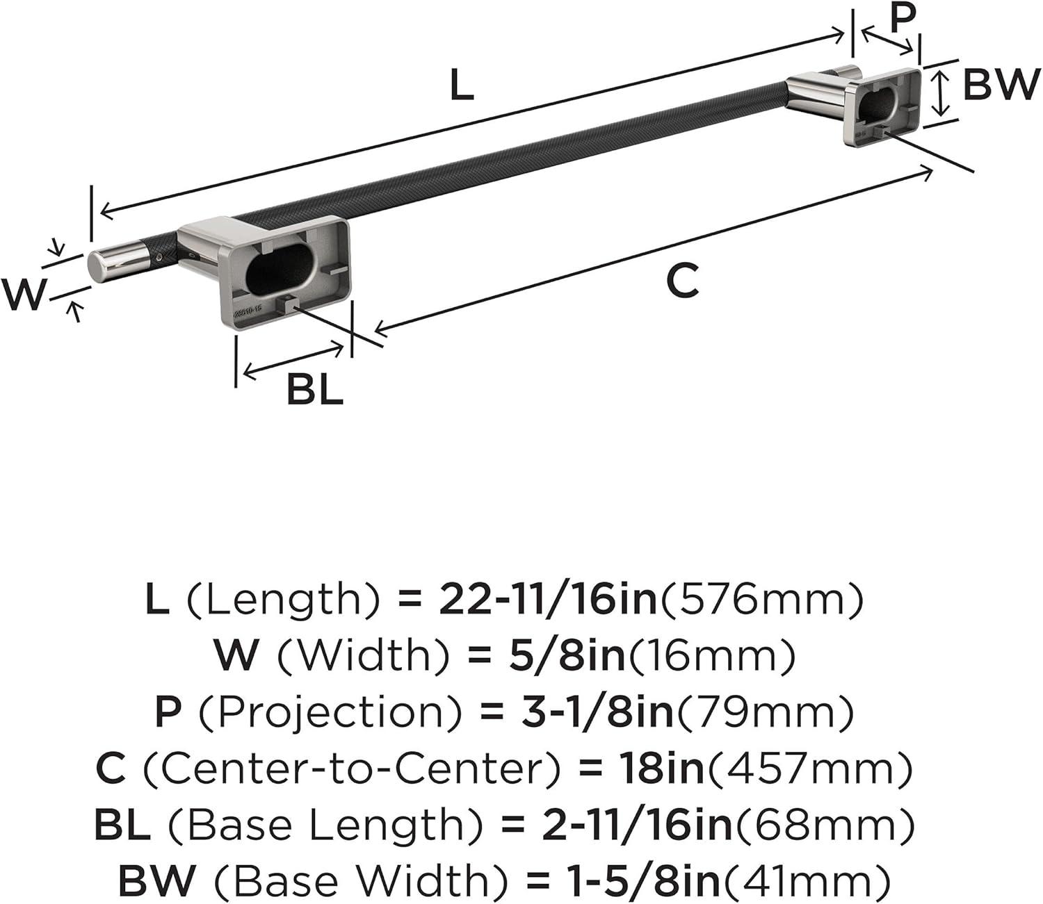 Esquire 22.68" Wall Mounted Towel Bar