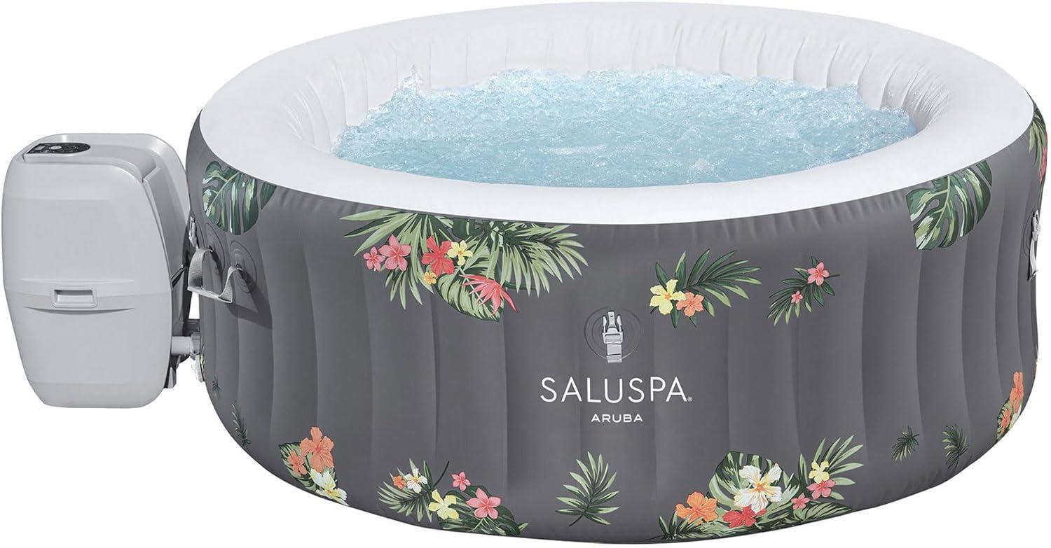 Bestway 3 Person - Person 110 - Jet Vinyl Round Inflatable Hot Tub in Gray