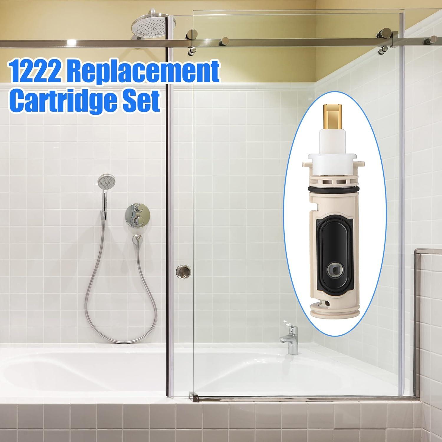 1222 Replacement Cartridge with Moen 104421 Cartridge Puller Removal Tool Retainer Clip Compatible with Moen One-Hanlde Posi Temp 1222B Shower Bathtub Faucet (1222 cartridge +104421 cartridge puller)