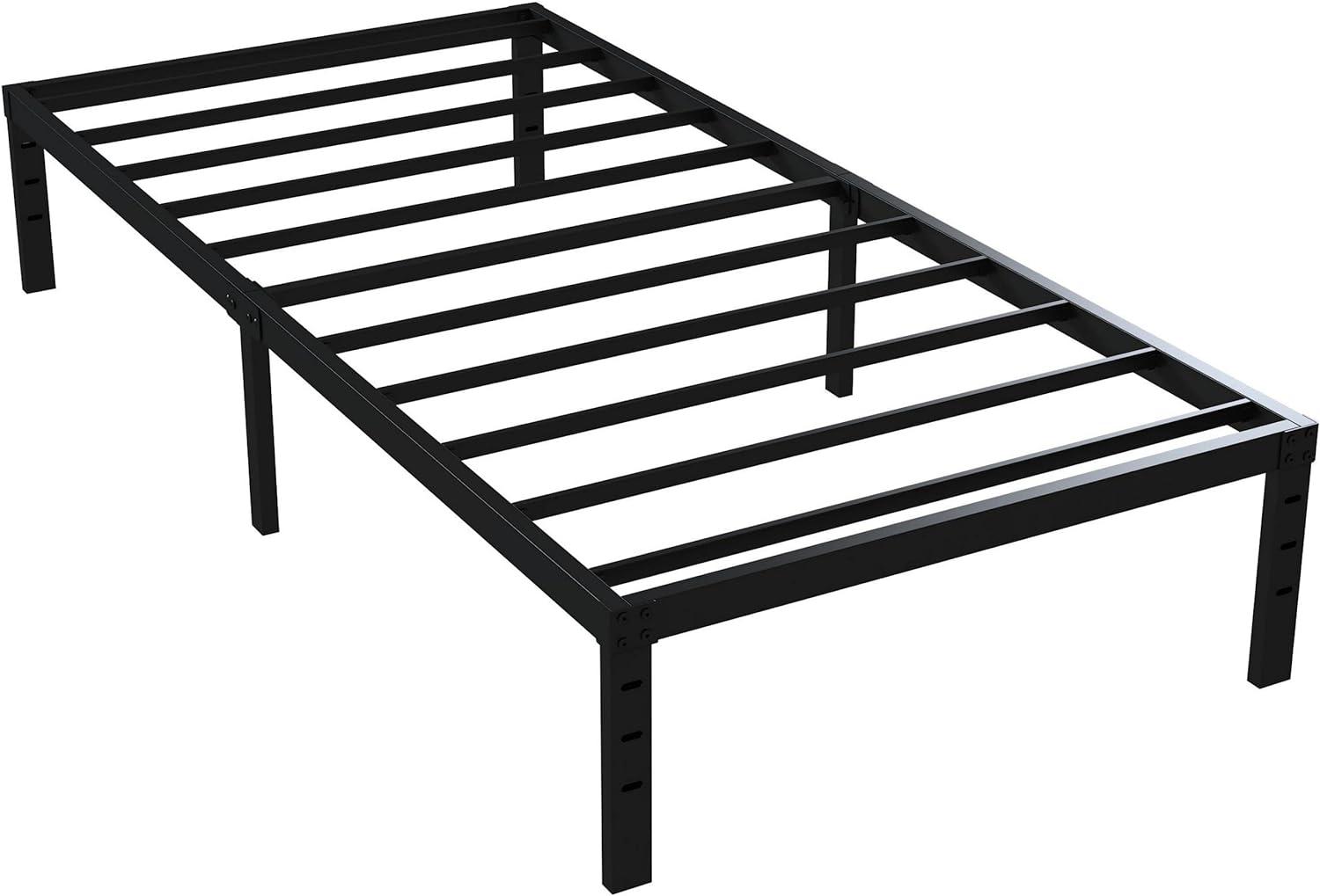 Mavesmog 14 inches Twin Size Bed Frames, Metal Twin Size Modern Mattress Platform Metal Bed Frame