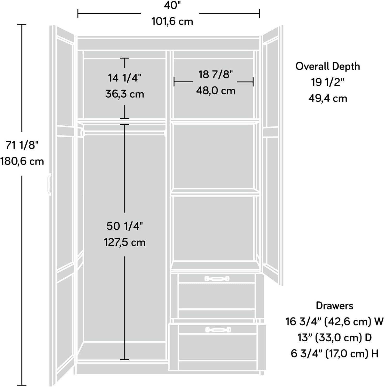 Sauder Wardrobe/Storage Cabinet, White Finish