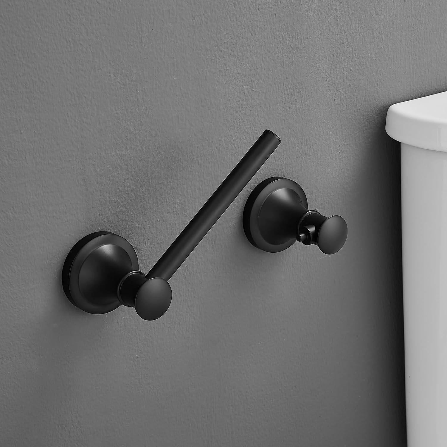 Wall-Mounted Rustproof Toilet Tissue Roll Holder with Flexible Pivoting Tissue Handle, Stainless Steel Built for Durability