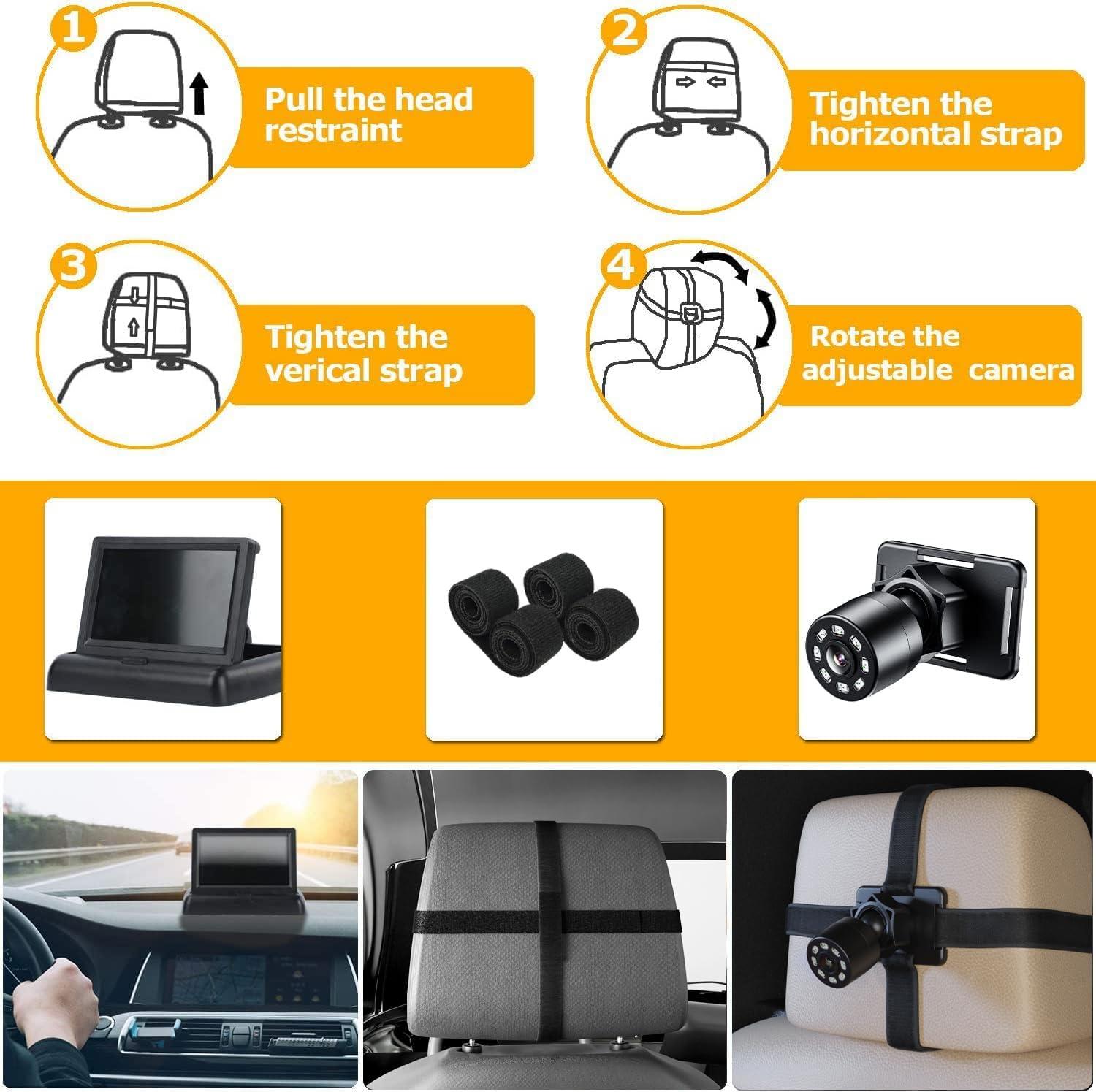 Itomoro Baby Car Mirror, View Infant in Rear Facing Seat with Wide Crystal Clear View,360Â° Rotation Plug and Play Easy Install baby car monitor 1080p