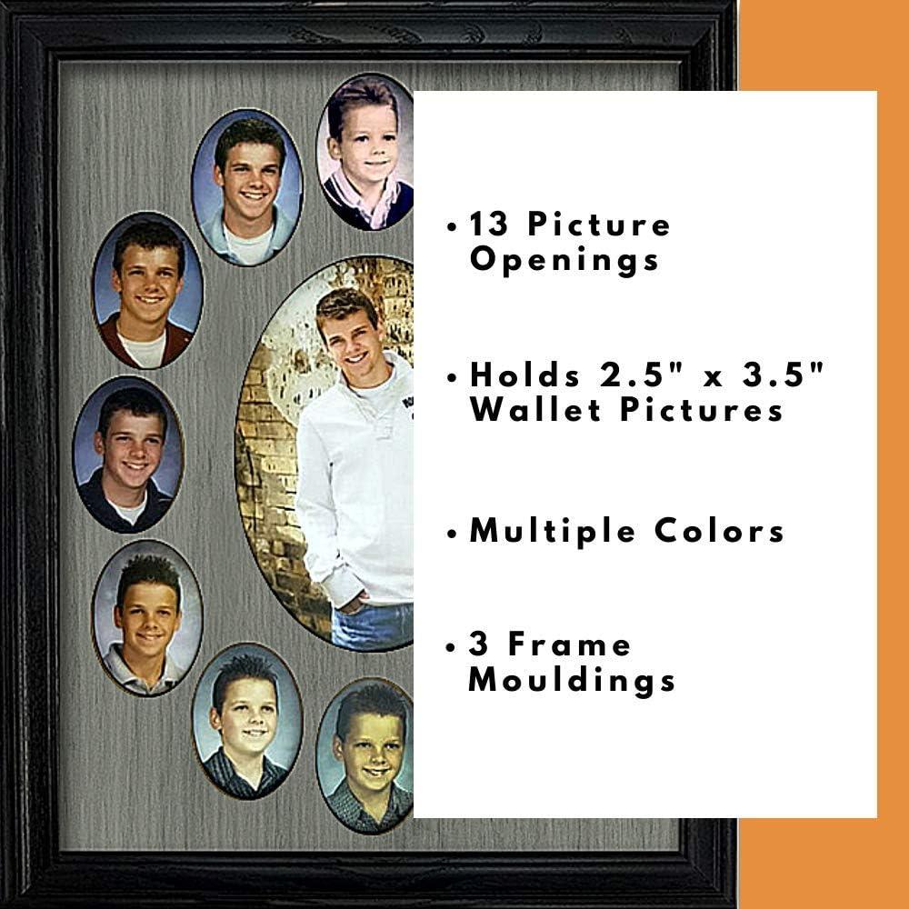 Black Wood Collage Picture Frame with White Mat for Graduation