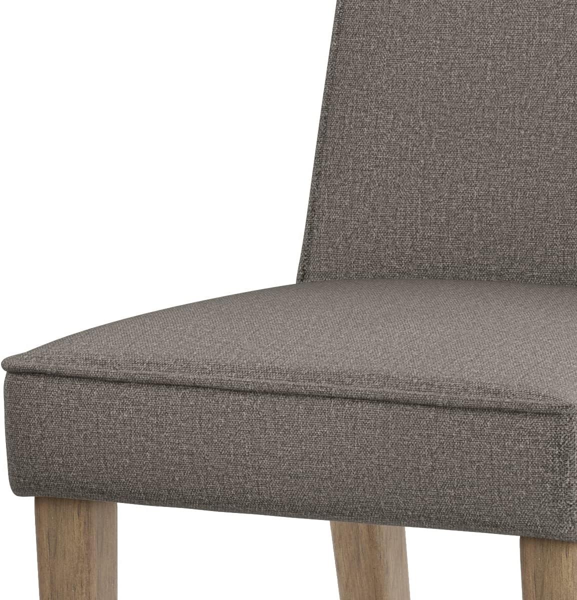 Elegant Taupe Rubberwood Upholstered High-Back Side Chair