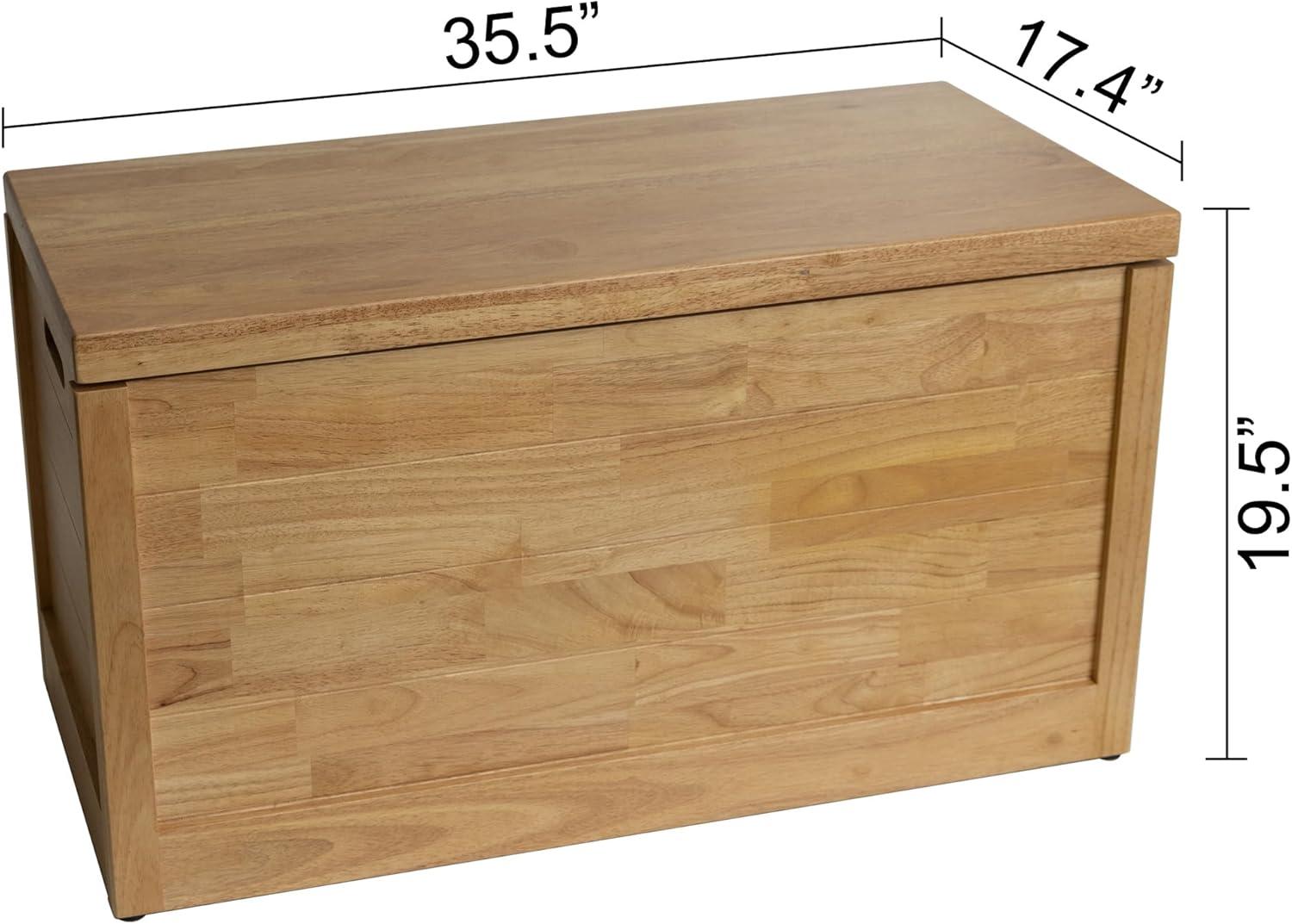 eHemco Heavy-duty Solid Hardwood Blanket Chest, Storage Trunk, Natural