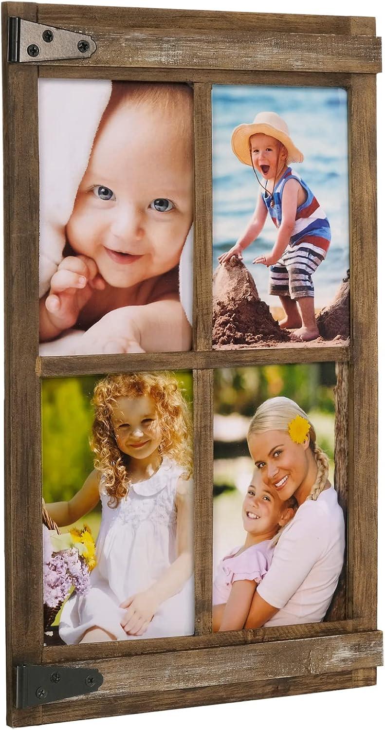 Rustic Brown Wooden 4x6 Barndoor Collage Frame