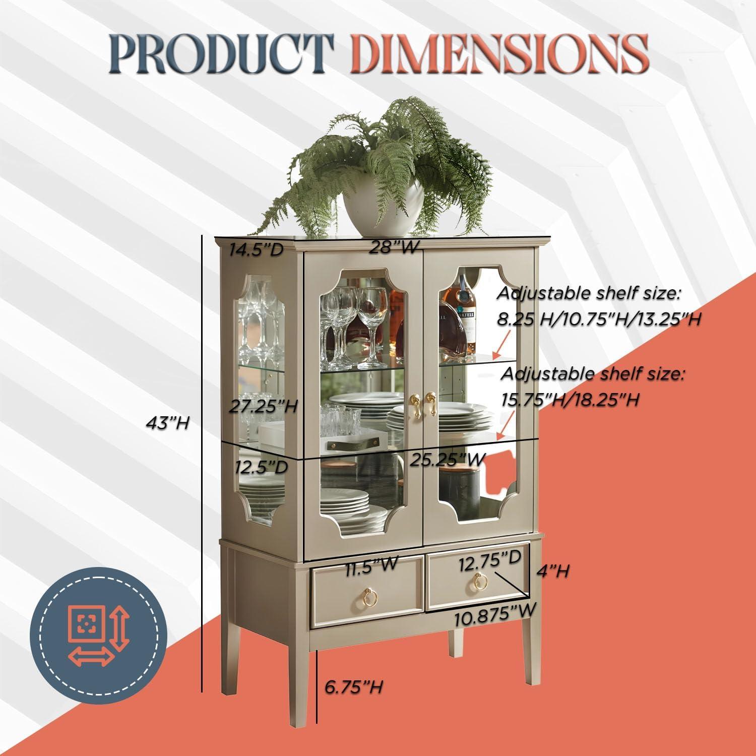 Save 32% • Kings Brand Furniture Versailles Curio Storage
