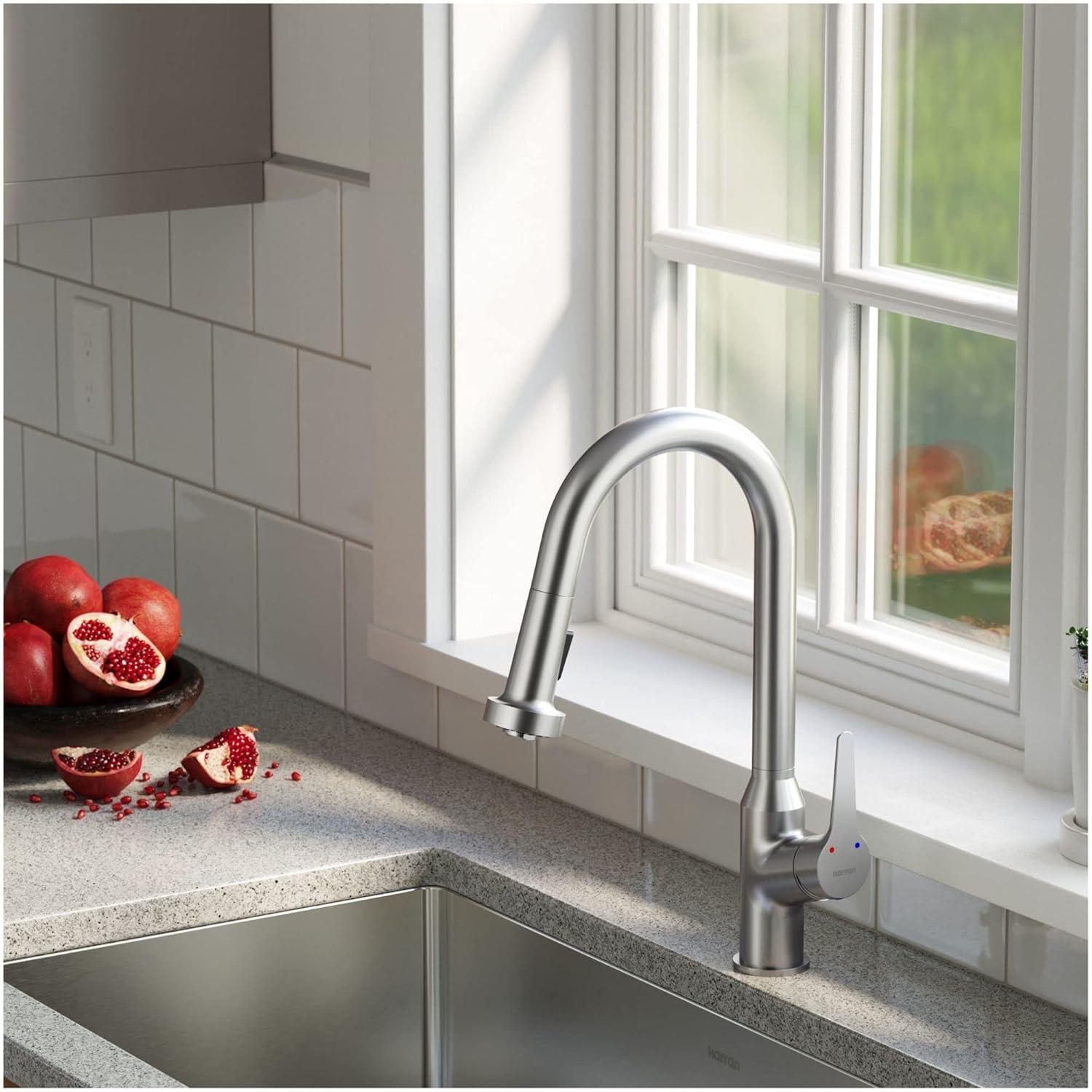 Karran Karran Scottsdale Single Handle Pull Down Sprayer Kitchen Faucet KKF250SS