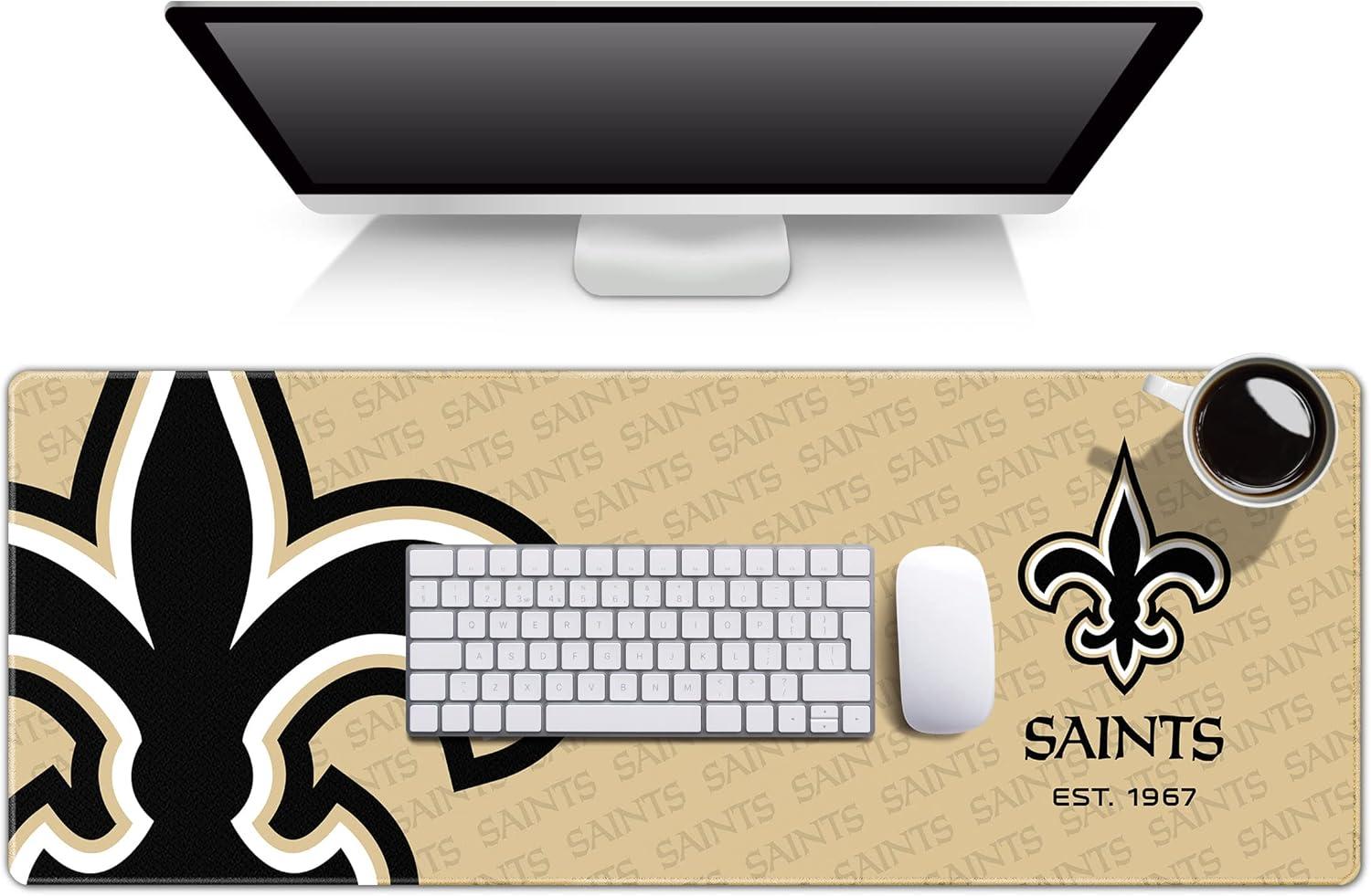 NFL New Orleans Saints Logo Series 31.5" x 12" Desk Pad