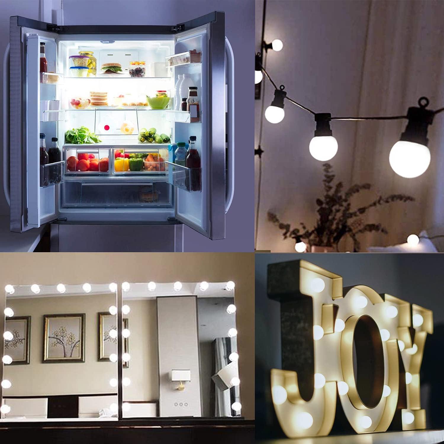 Globe Led Low Watt Light Bulbs 1.5W Equivalent 15 watt Soft White 6000k Frosted, Tiny G40 Bulbs for Bed-Side Table, Vanity Mirror, Porch, Home Decor, E26 Base Low Lumens Light Bulbs, Pack of 6