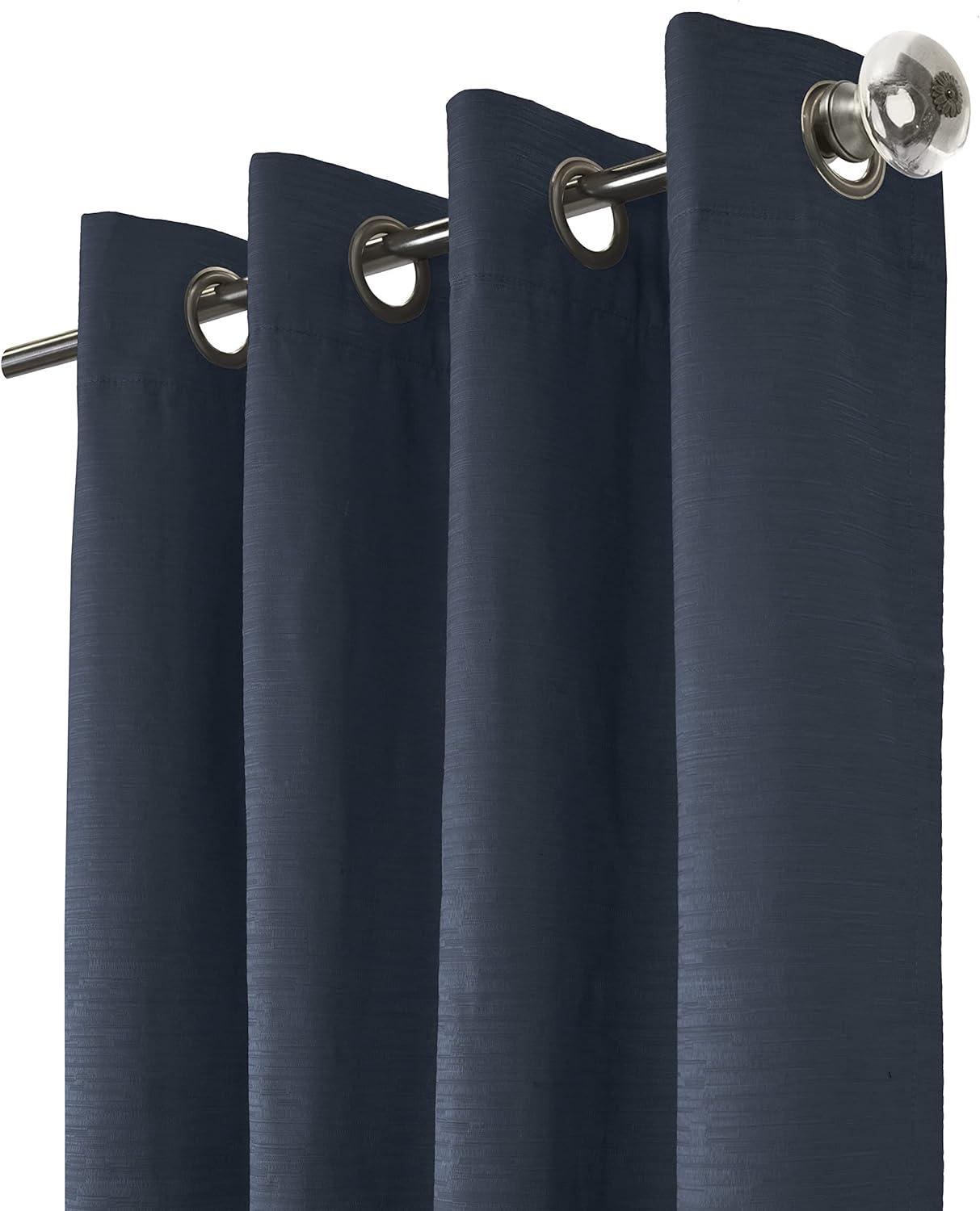 Commonwealth Shadow Grommet Dressing Window Curtain Panel - 52x95", Black