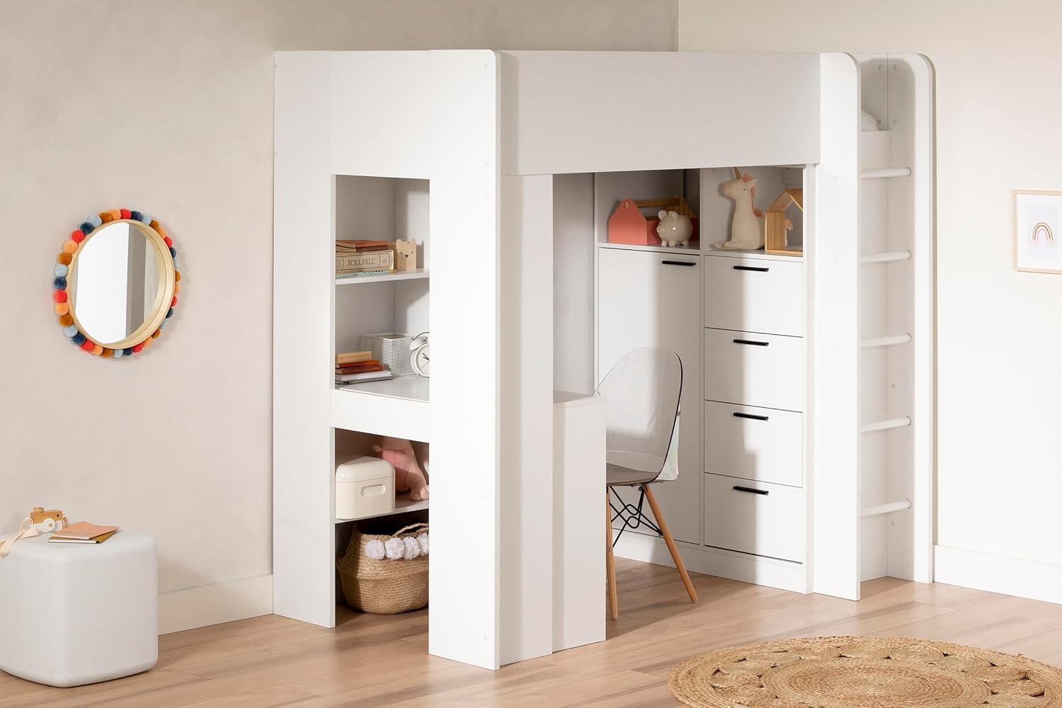 Logik Twin Loft Bed with Bookcase by South Side Living