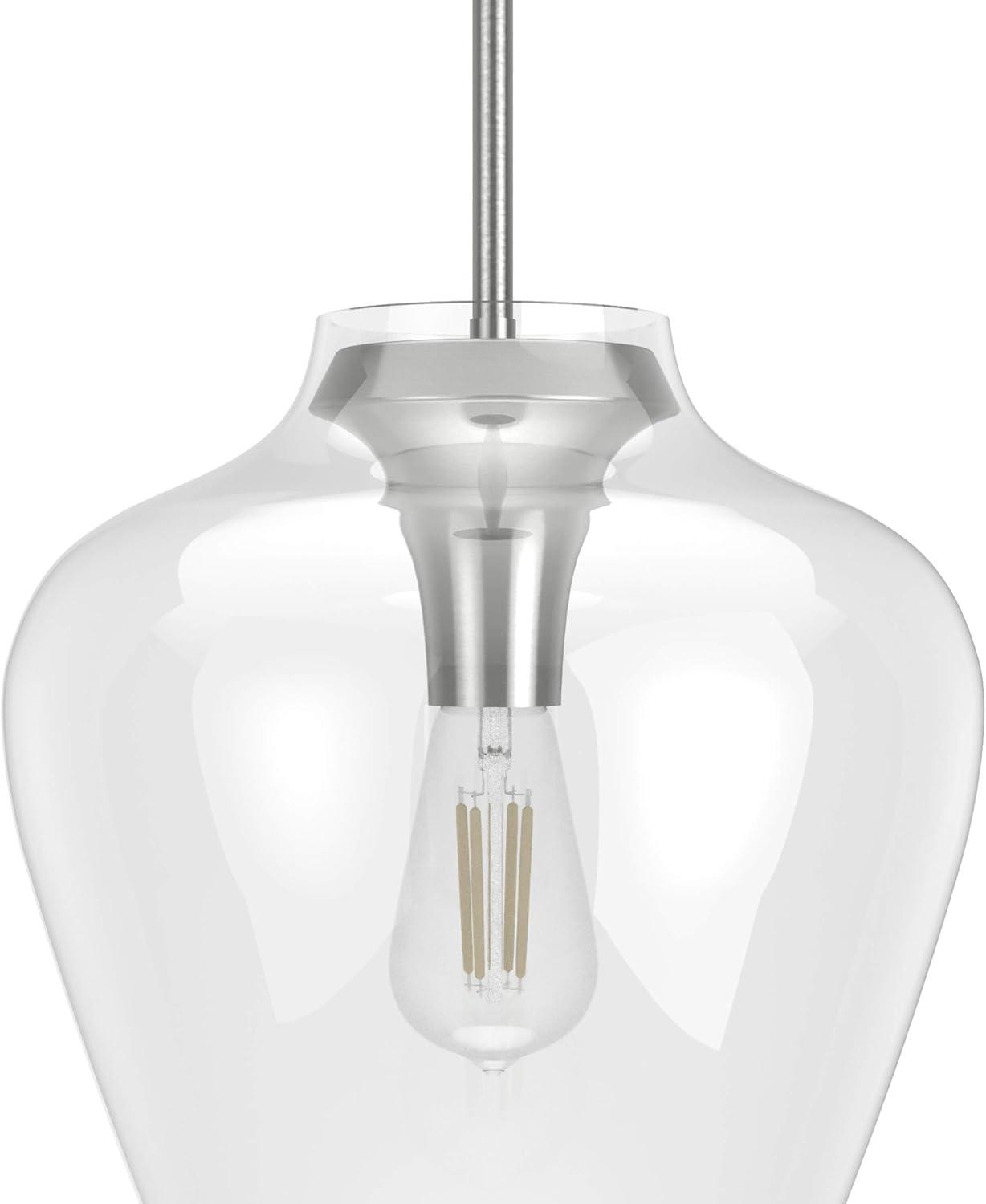 Vidria Minimalist 12" Brushed Nickel LED Pendant Light