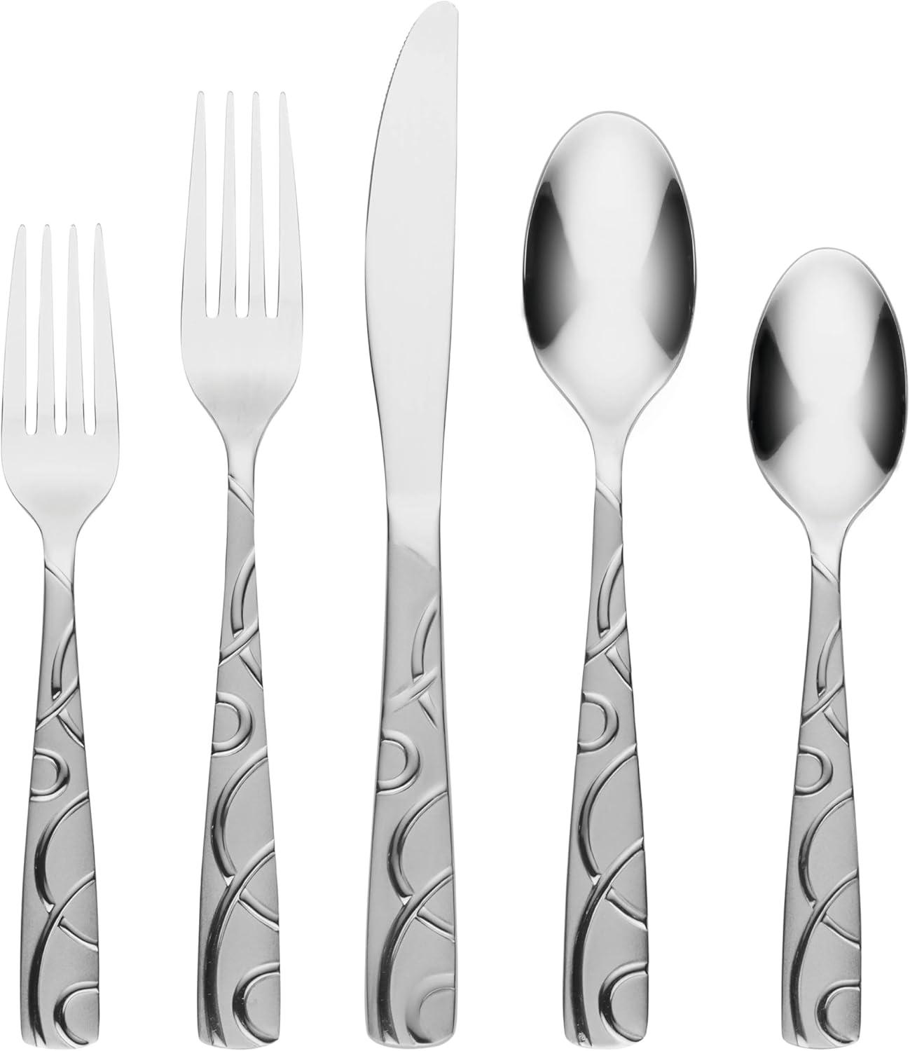 Cambridge Conquest Sand 45-Piece Flatware Set with Caddy