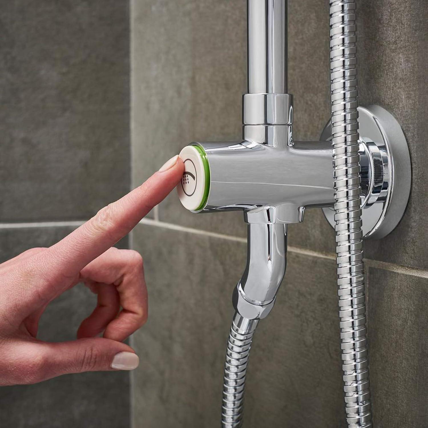 Chrome Dual Shower Head with Handheld and Adjustable Rail