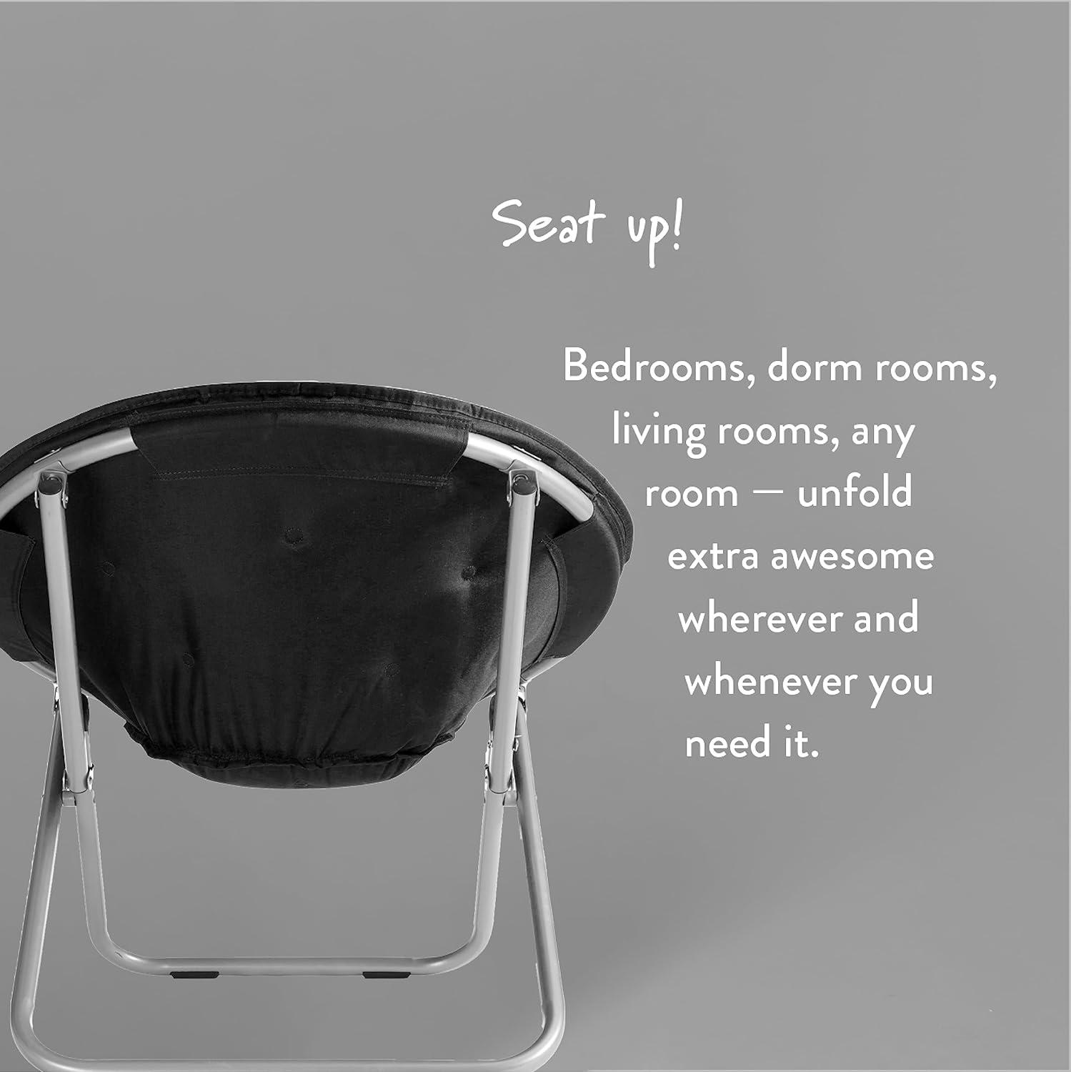 Mainstays Large Super Soft Microsuede 30" Adult Saucer Chair, Black