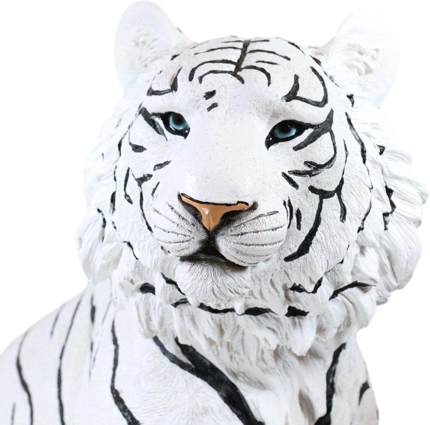 Ebros Gift 20" White Siberian Tiger Garden Statues, Weatherproof