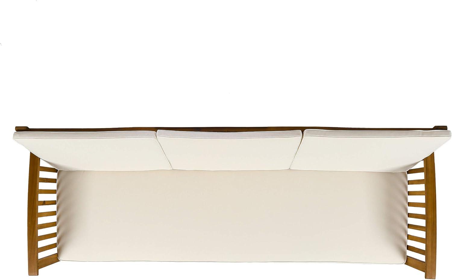 Carolina Acacia Wood Patio Sofa Teak - Christopher Knight Home: Weather-Resistant Outdoor Couch with Cushions