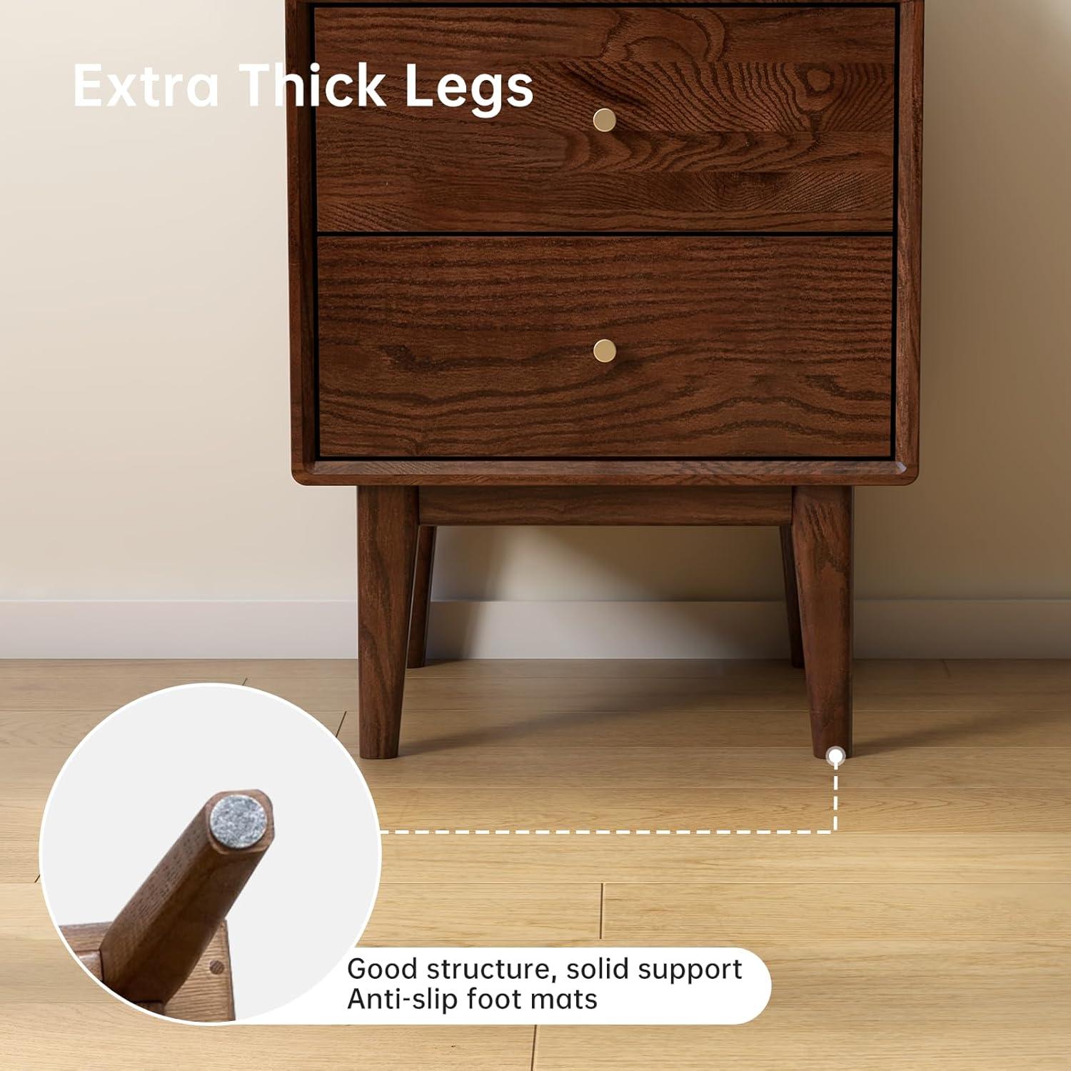 Grain Wood Furniture Mid Century Two-Drawer Nightstand