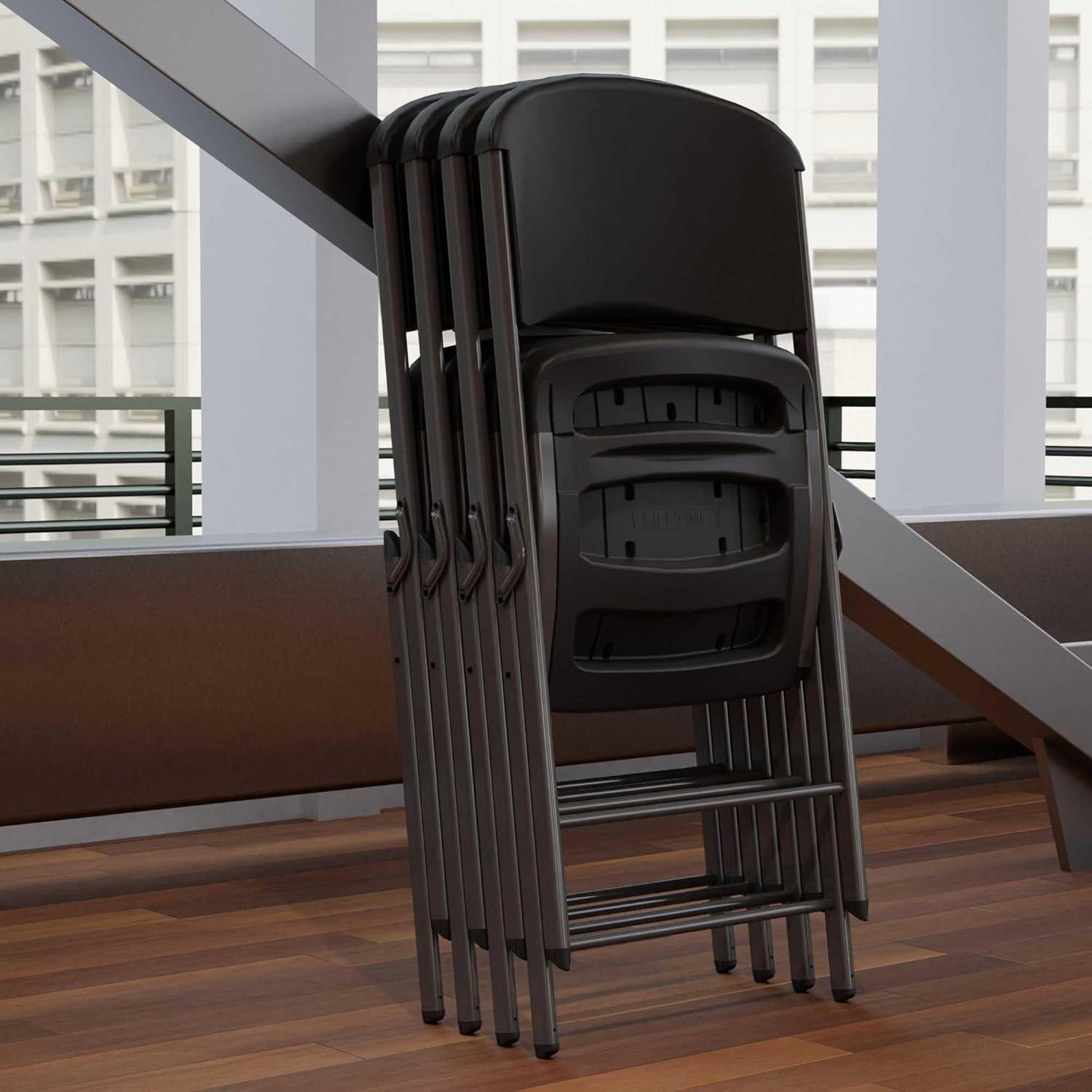Lifetime Folding Chair, Indoor/Outdoor Commercial, Adult, Black, 4 Pack (80187)
