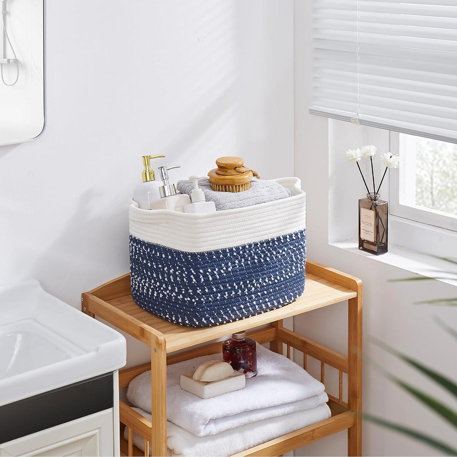 Rosecliff Heights Pack of 3 Cotton Rope Woven Baskets for Storage