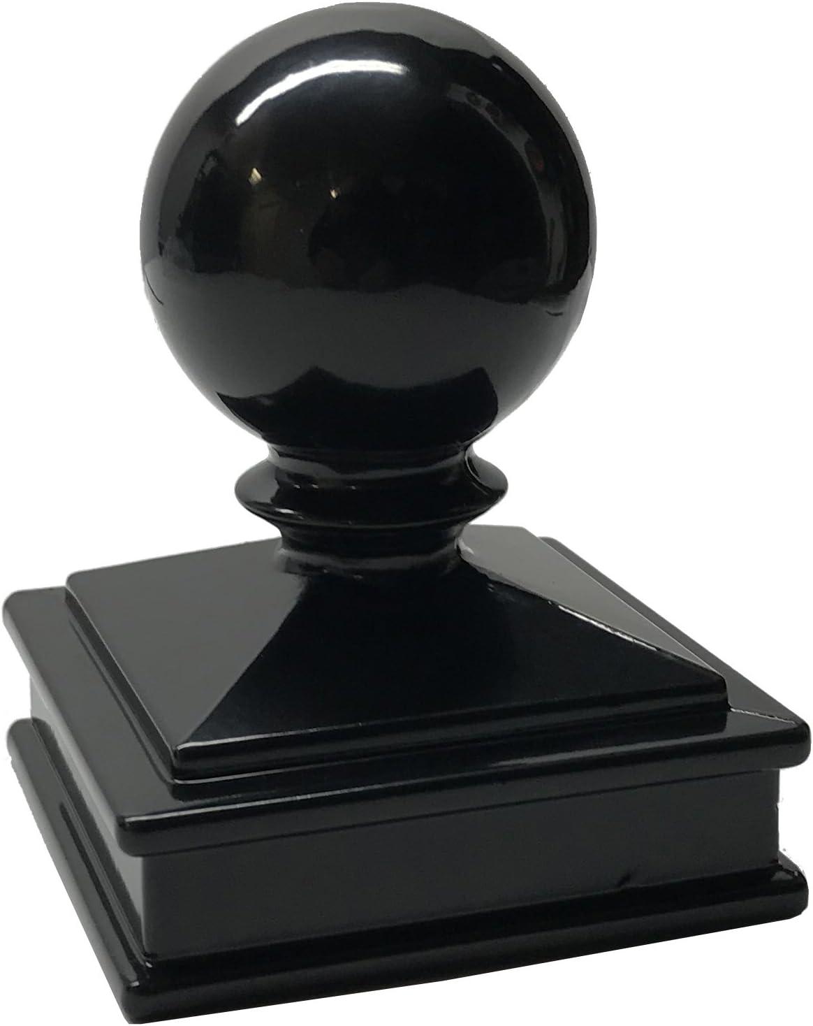 Black Aluminum 2.5" x 2.5" Ball Top Post Cap