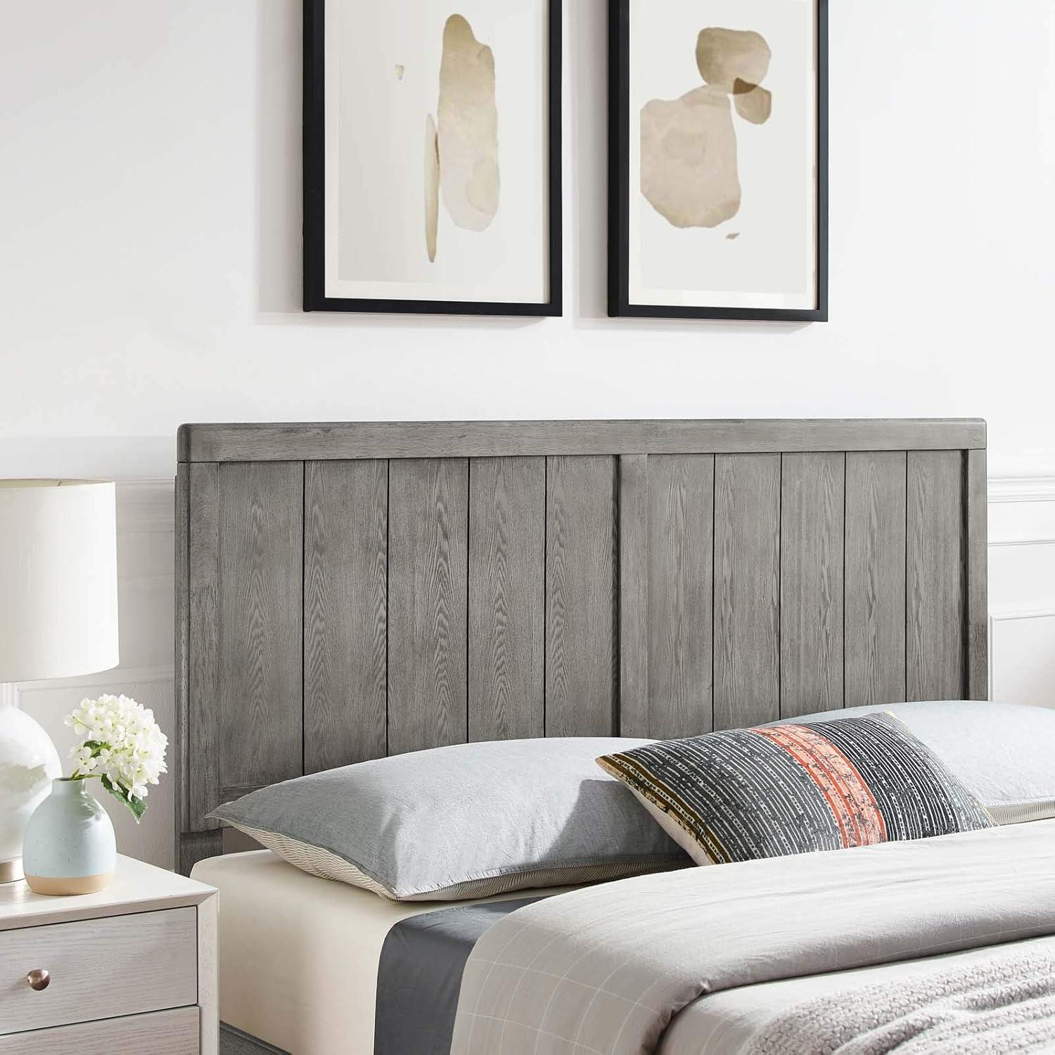 Modway Robbie Full Headboard – Solid Wood Horizontal Slat Panel Design, Clean Modern Look for Kids, Guest, or Full Bedrooms