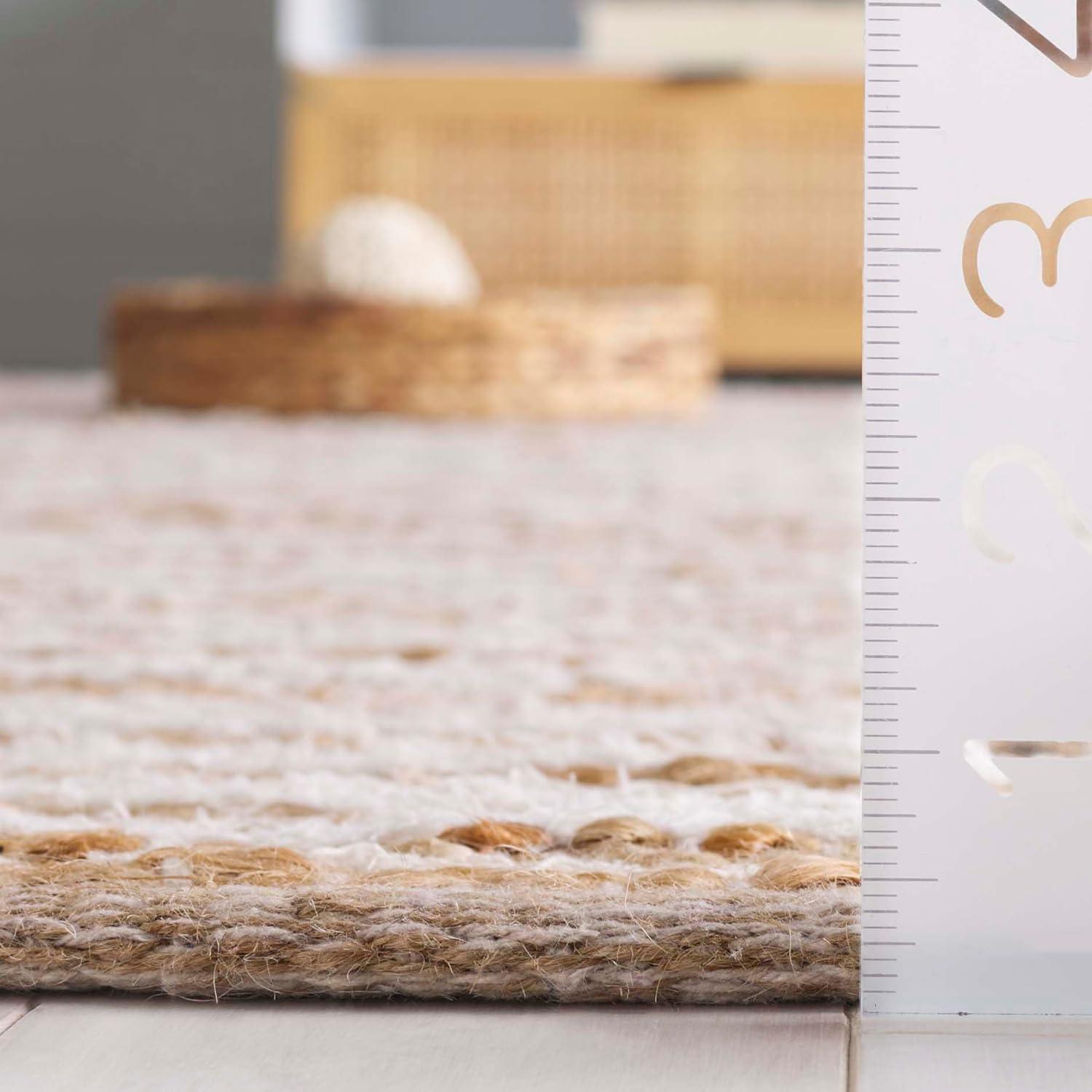 SAFAVIEH Constance Braided Plush Shag Area Rug, White/Beige, 8' x 10'