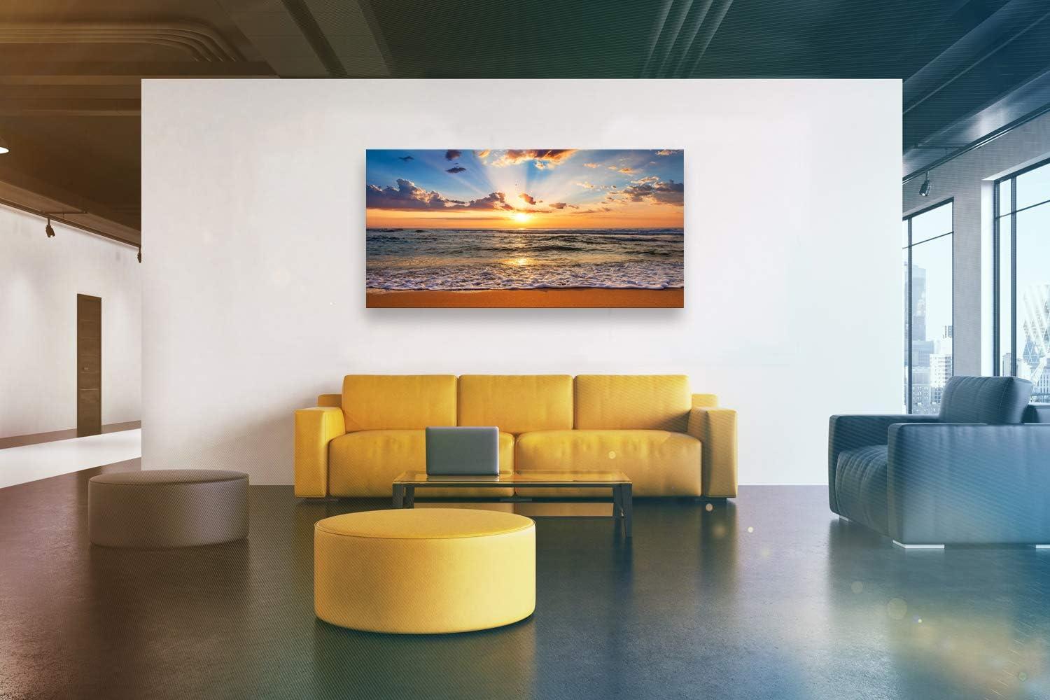 Sunrise Ocean Beach Large Canvas Print Wall Art